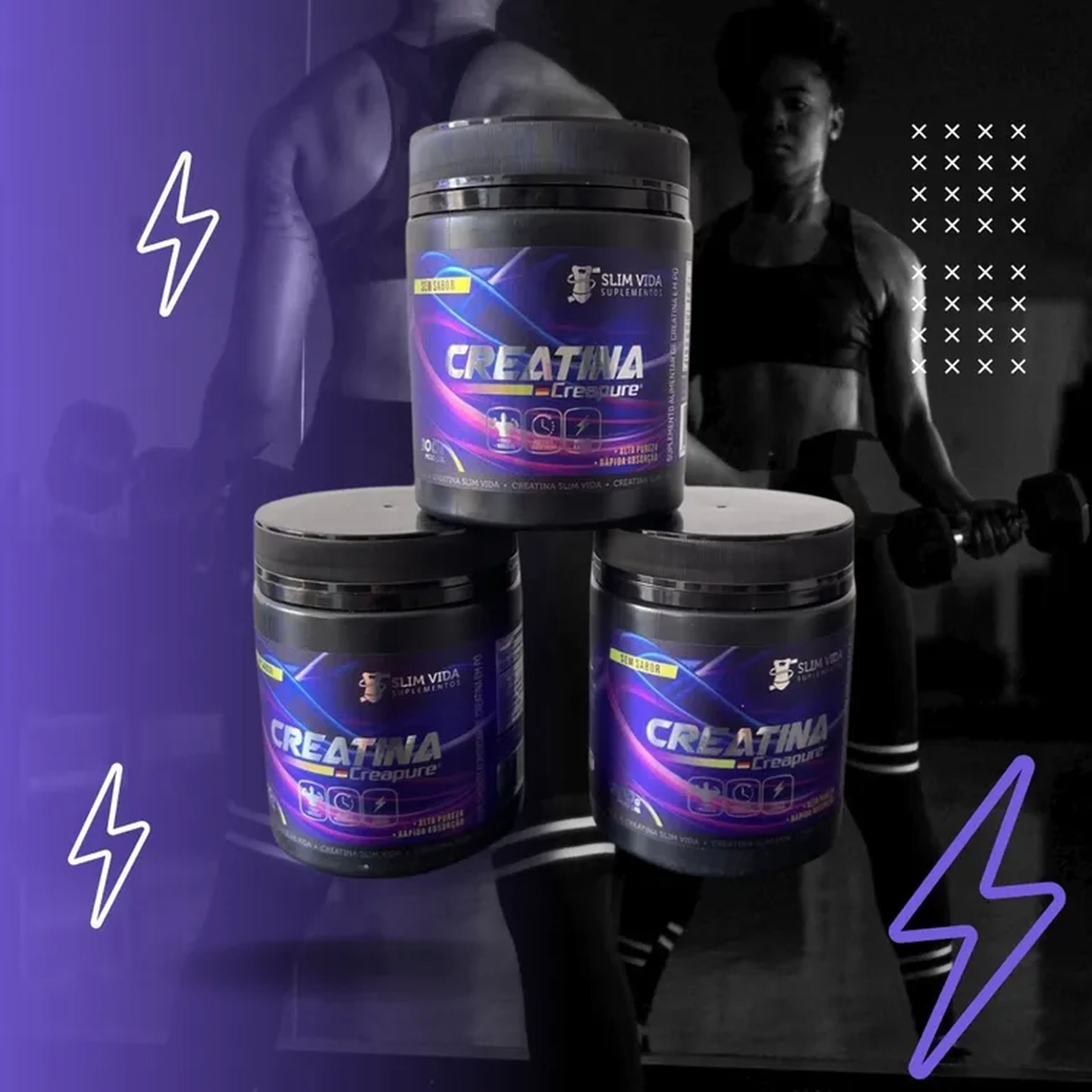 3 Creatinas Monoidratada SlimVida * Frete já incluso* imagem