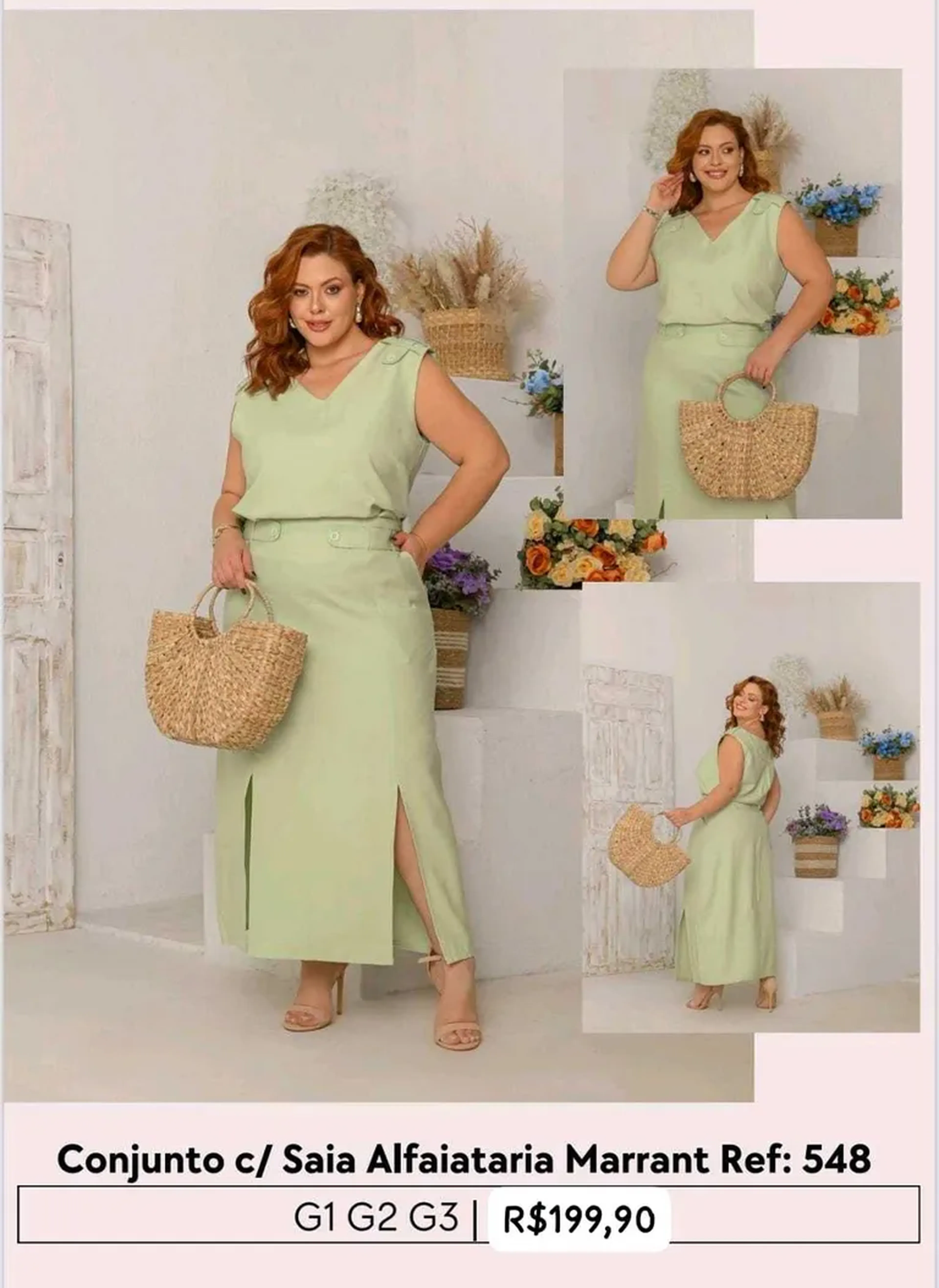 Conjunto c Saia Alfaiataria imagem