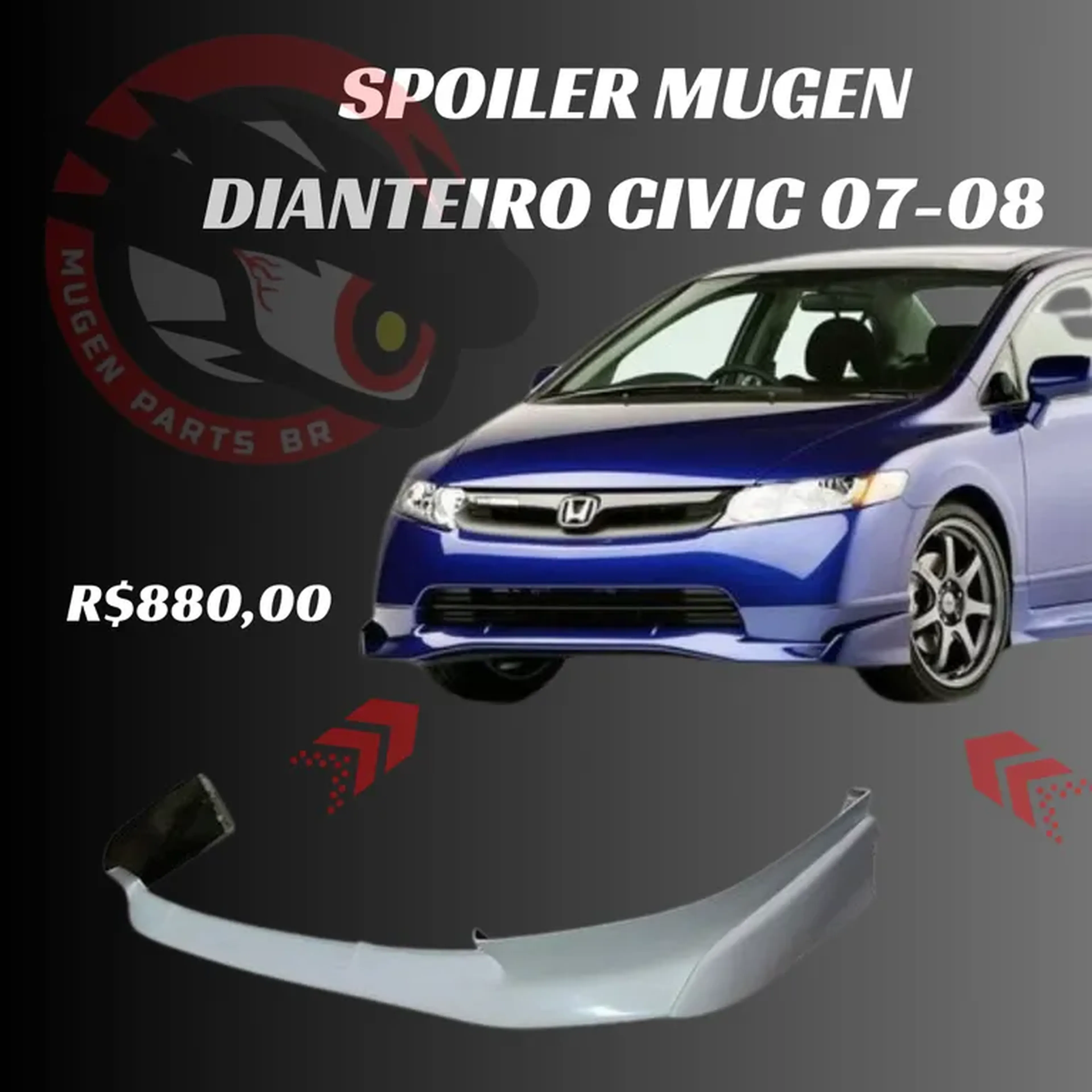 Spoiler Dianteiro Mugen Civic 07-08 imagem