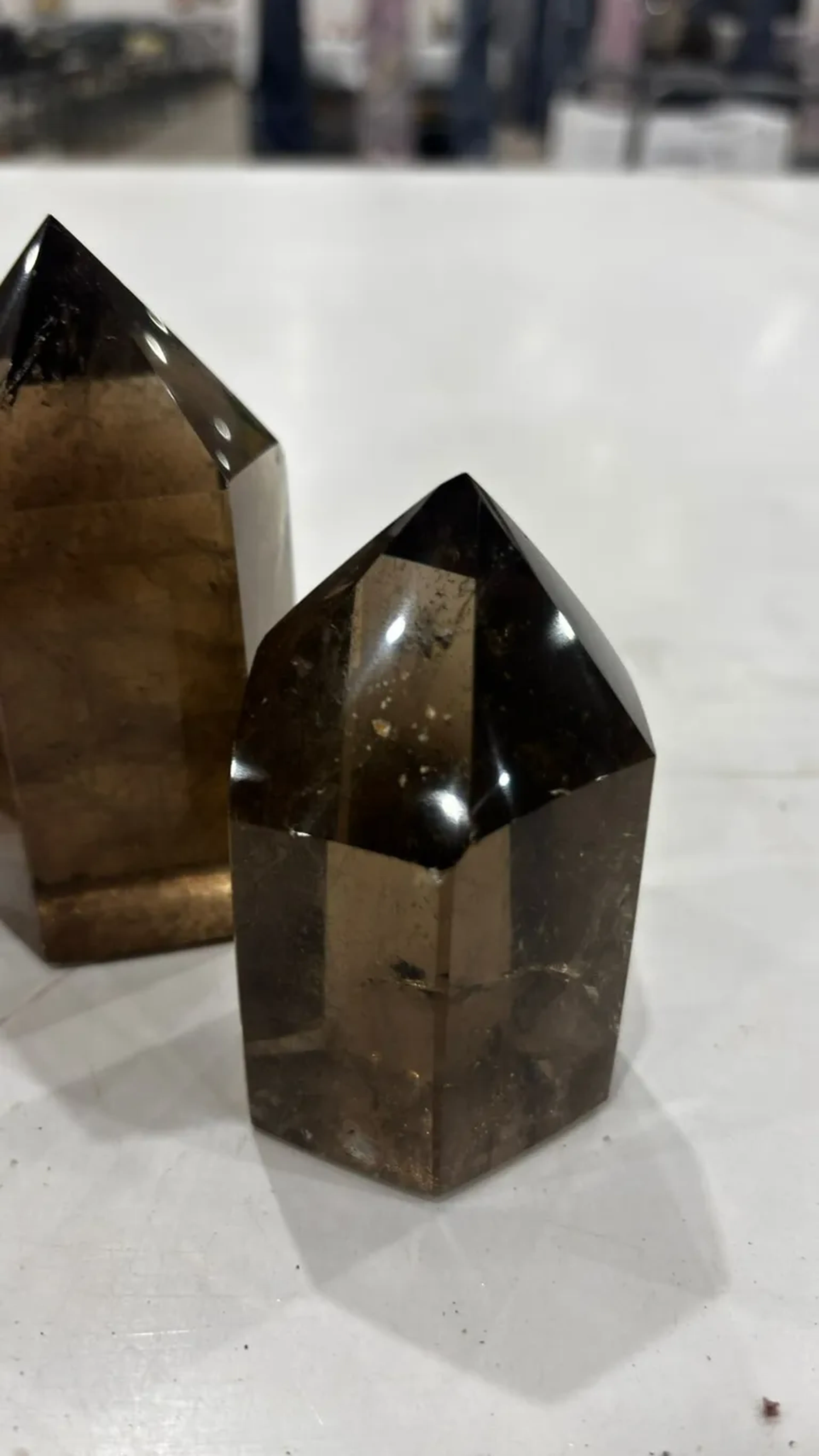 Elipse de Cristal Fumê Polido 200-500 Gramas imagem