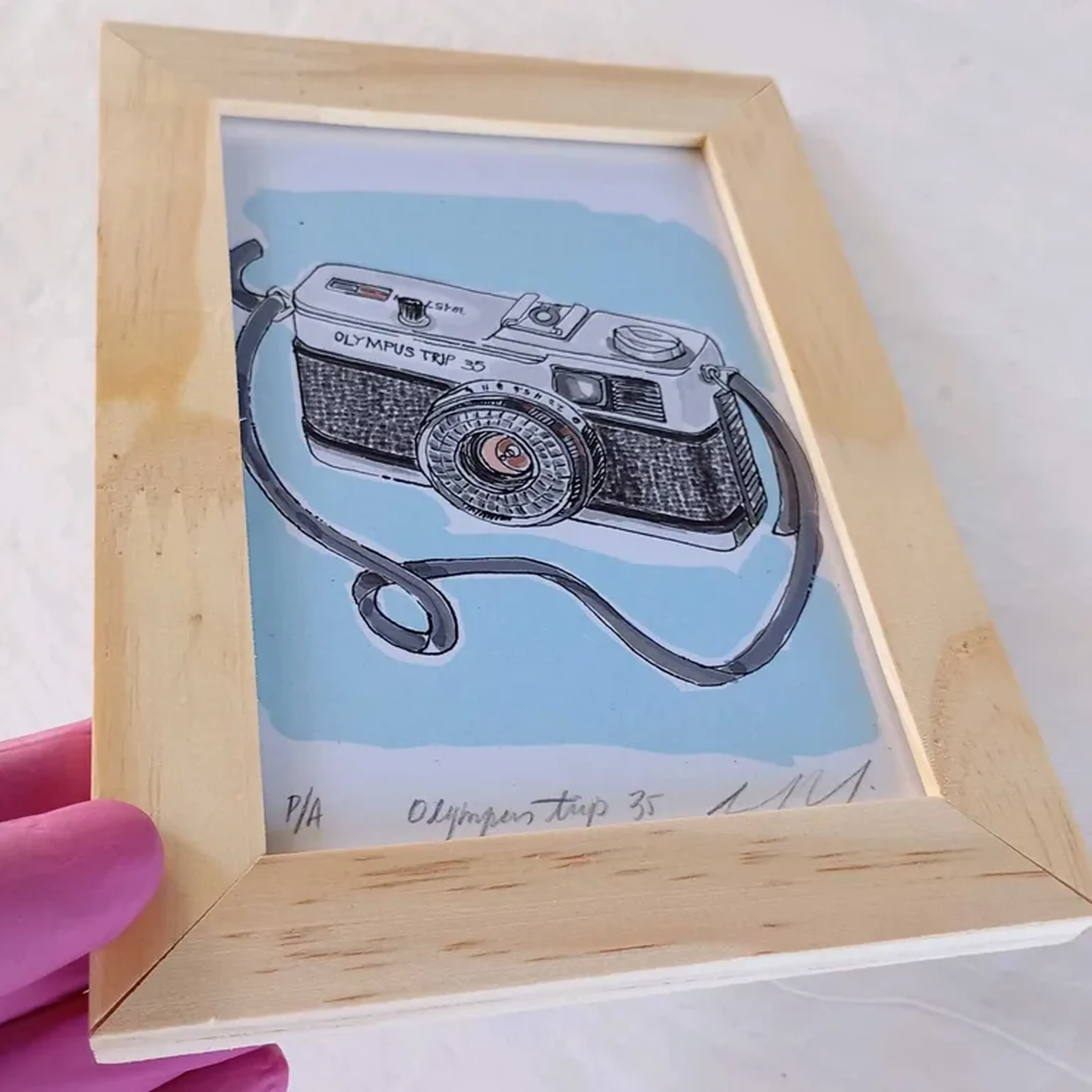 We Love Cameras - Olimpus Trip 35 - 10x15 cm moldura plana imagem