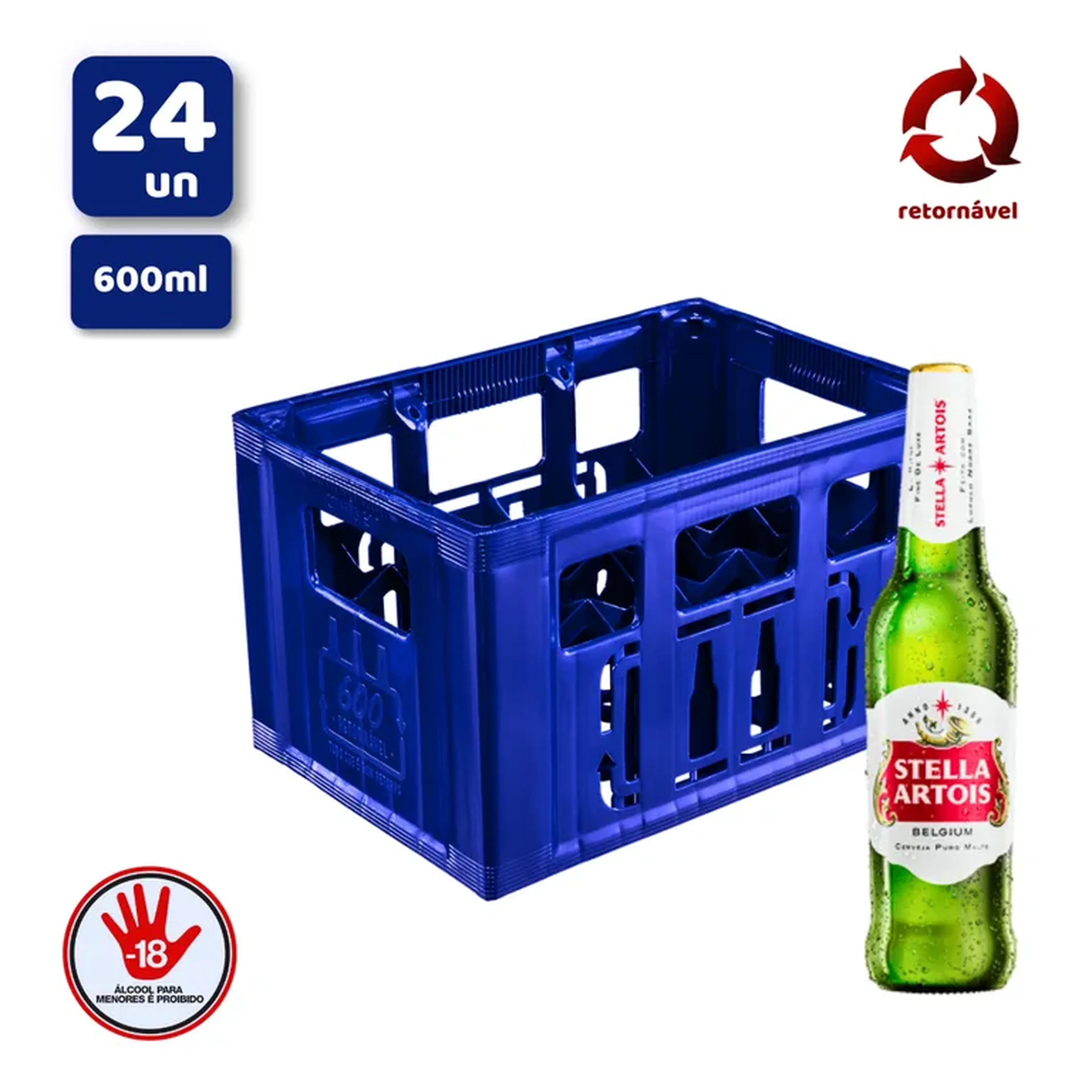 Cerveja Stella 600 ml cx 24 und quente imagem