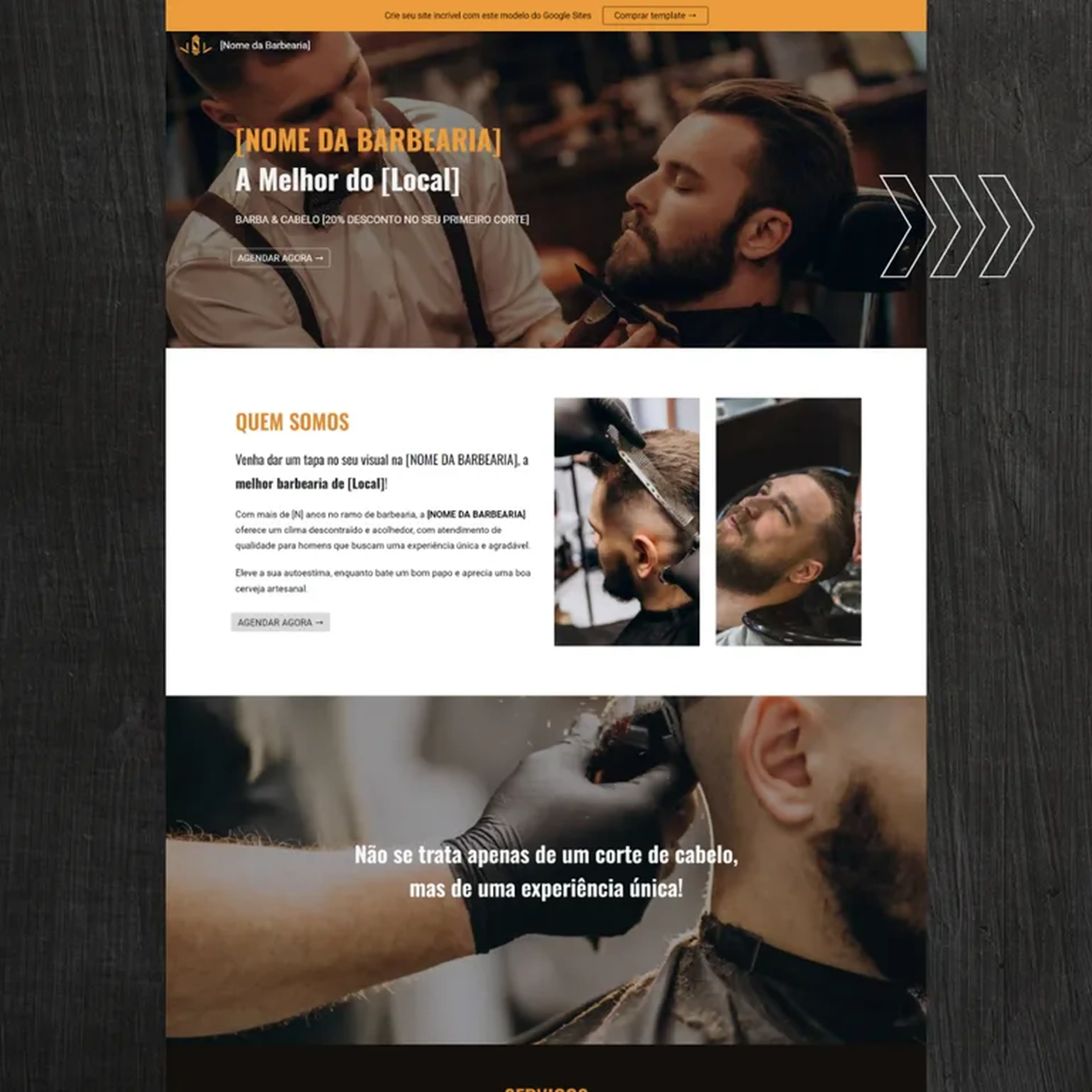 Template BARBEARIA Google Sites imagem