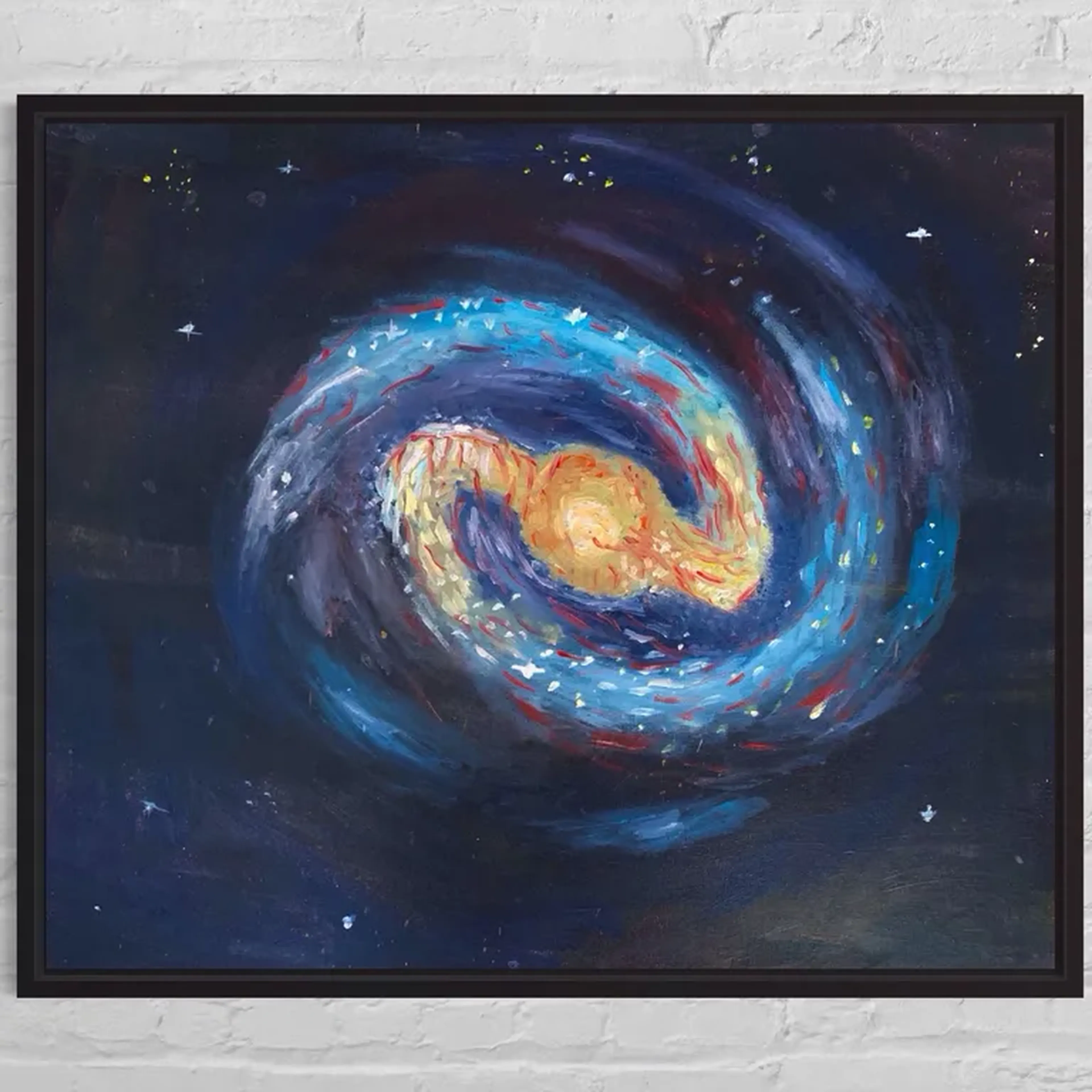 Pintura óleo sobre tela - Galáxia Espiral Barrada imagem