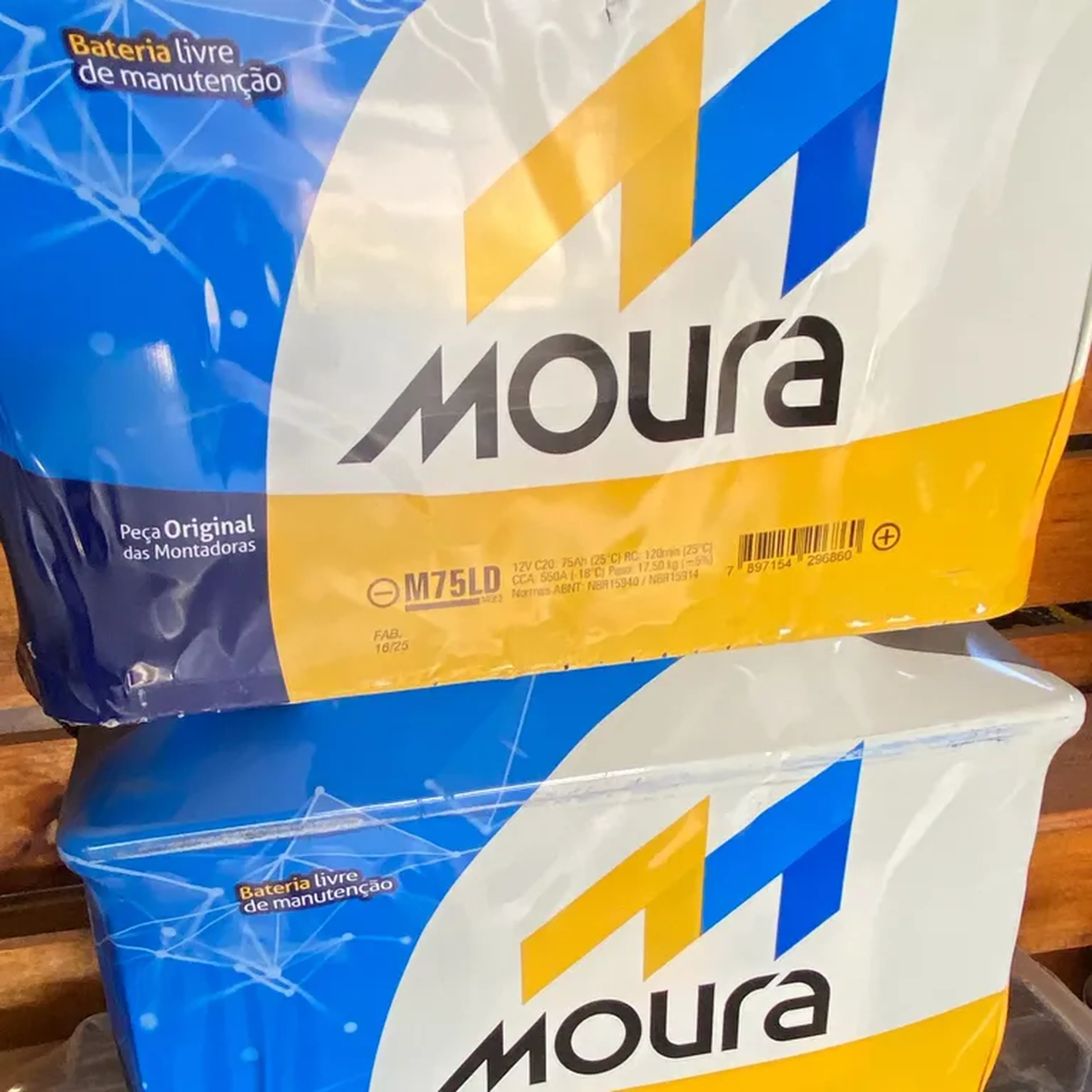 Moura 12v 75Ah 550A - Automotiva - Garantia 24 meses. imagem