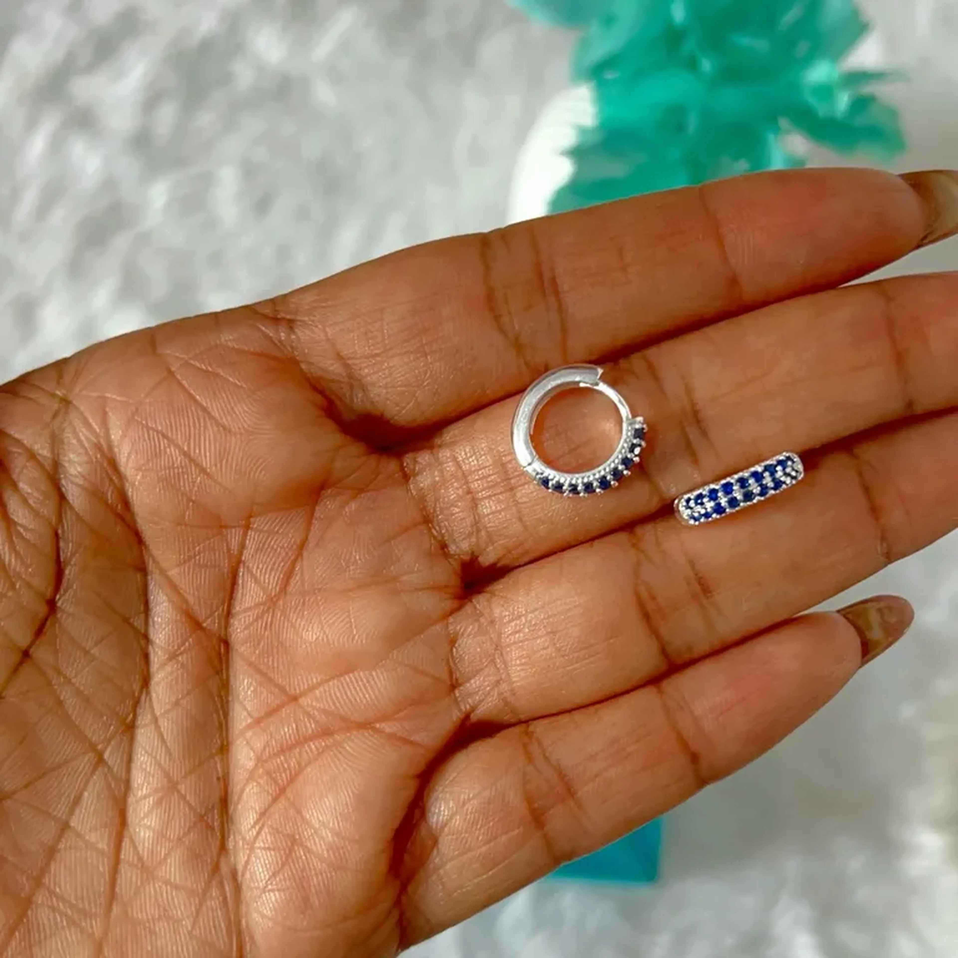 Argola Chic Colors - Azul imagem