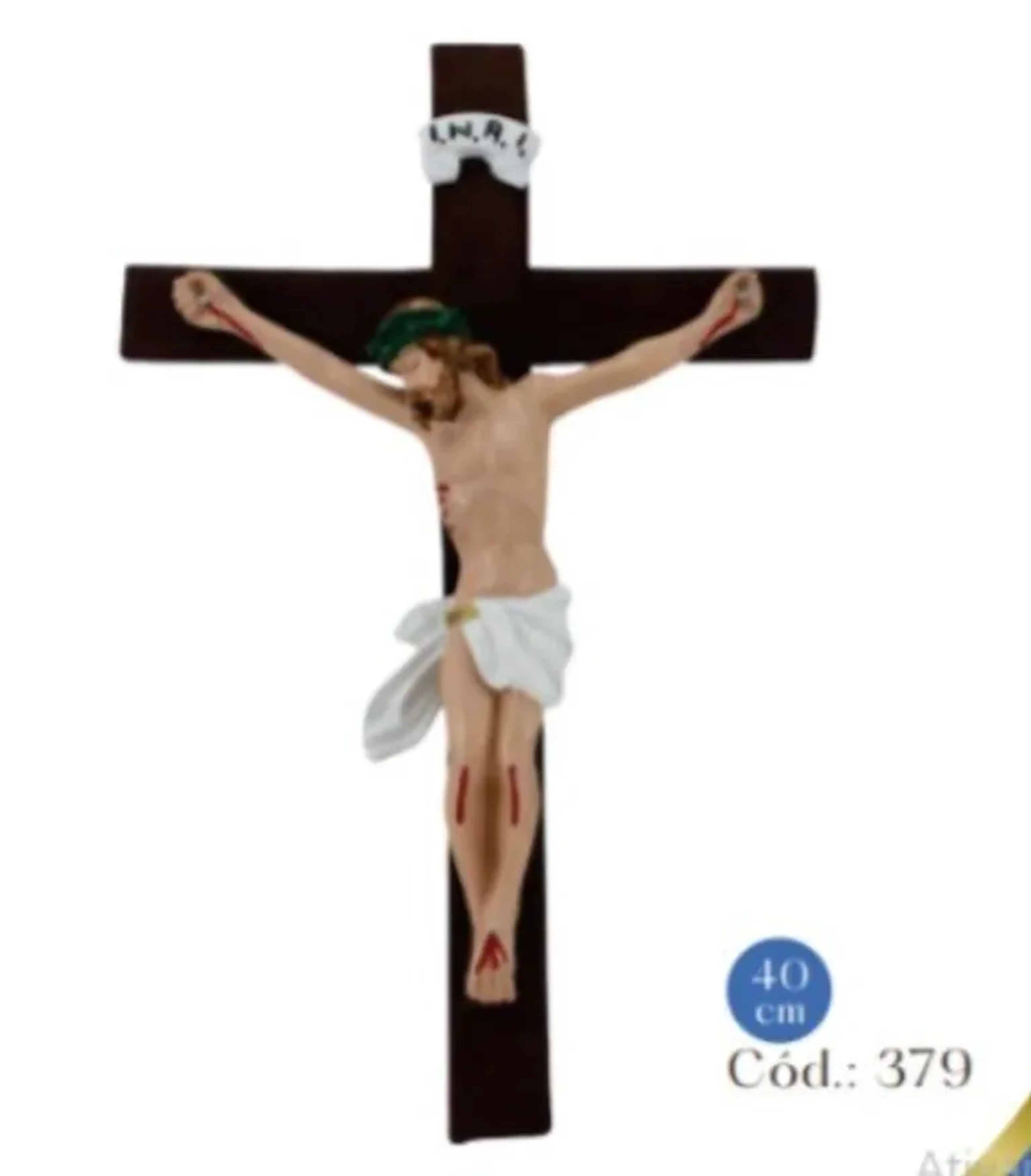 CRUCIFIXO COLORIDO 40 CM BORRACHA imagem