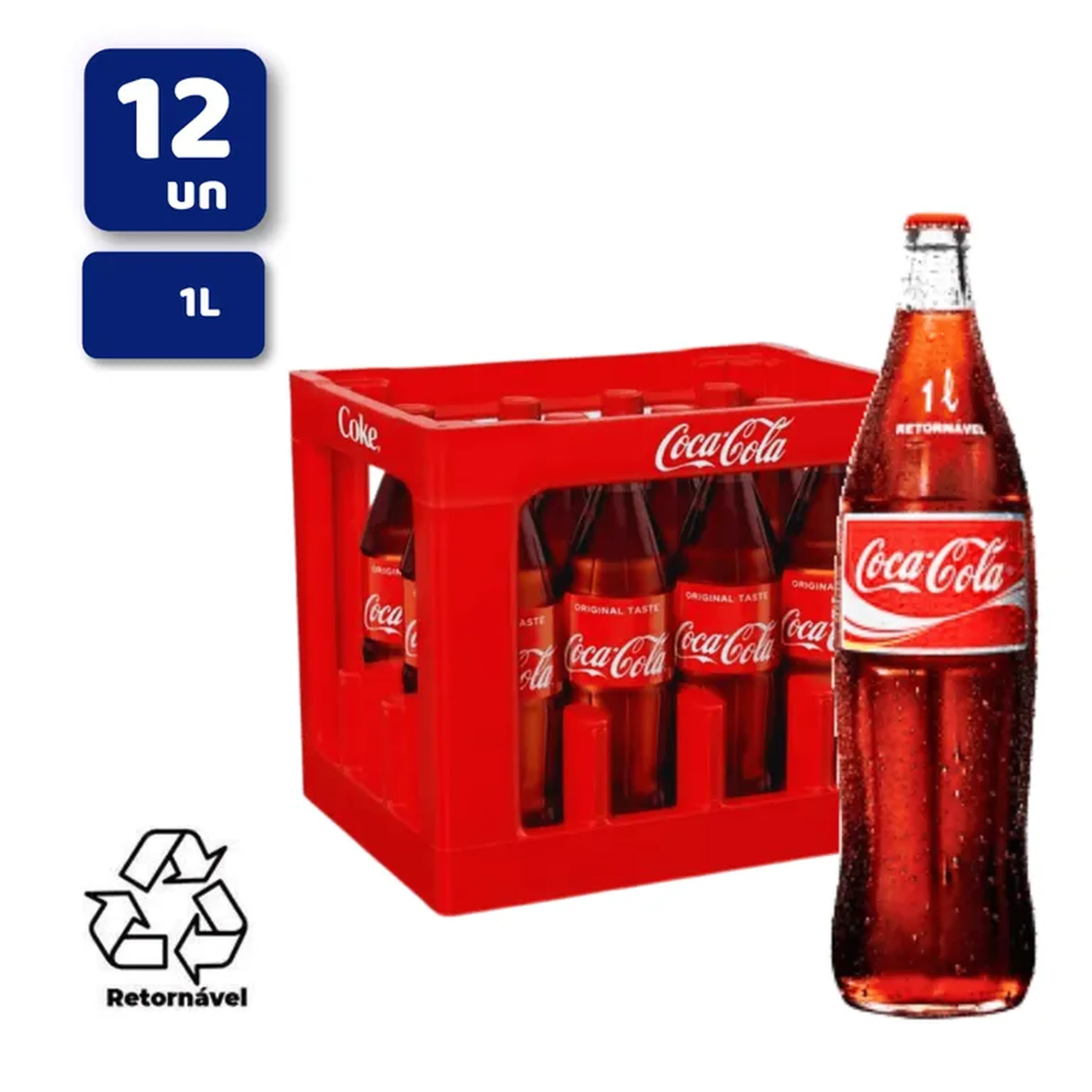 Coca cola retornável 1L cx 12 und quente imagem