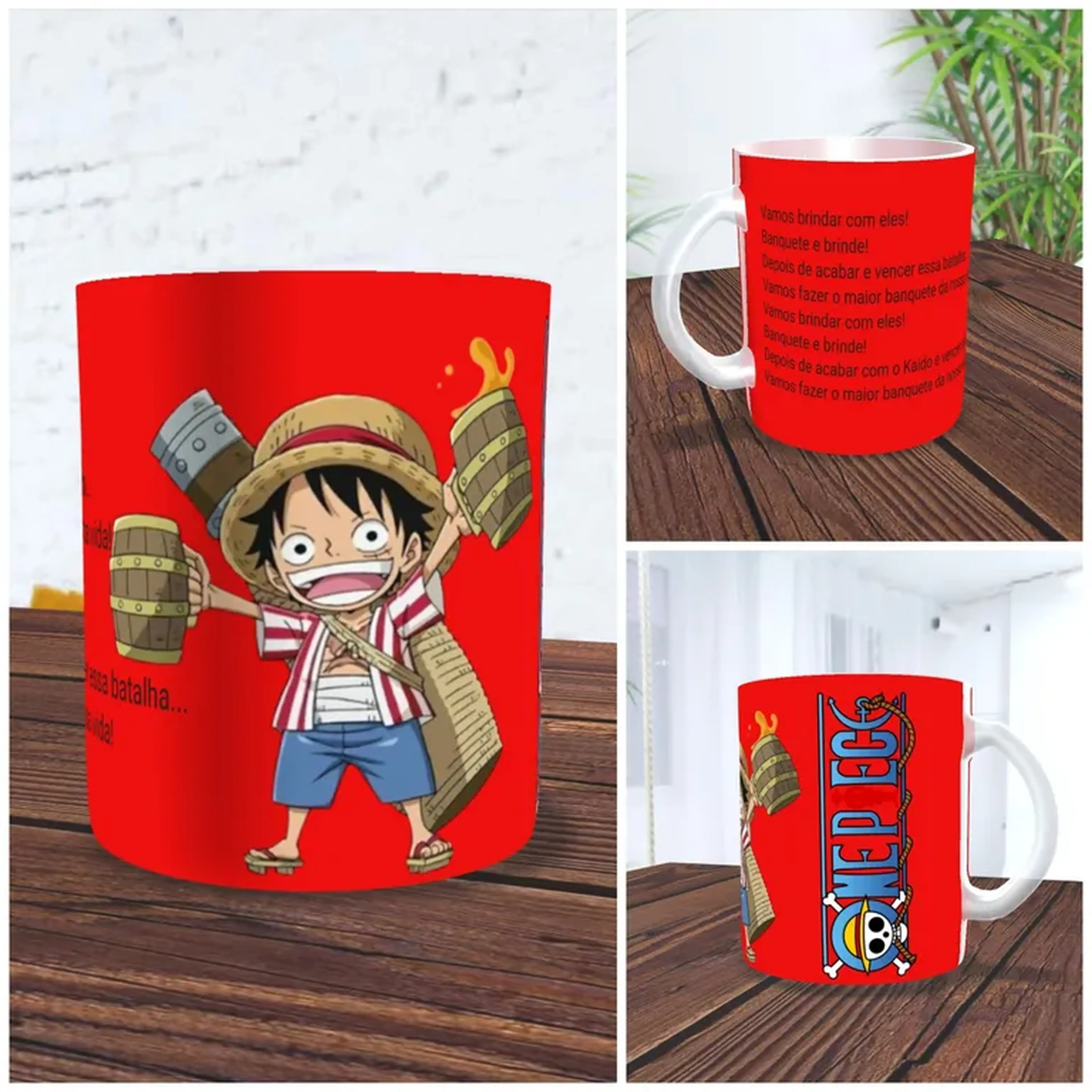 Caneca de Chopp Luffy Vidro 325ml + Caixa imagem