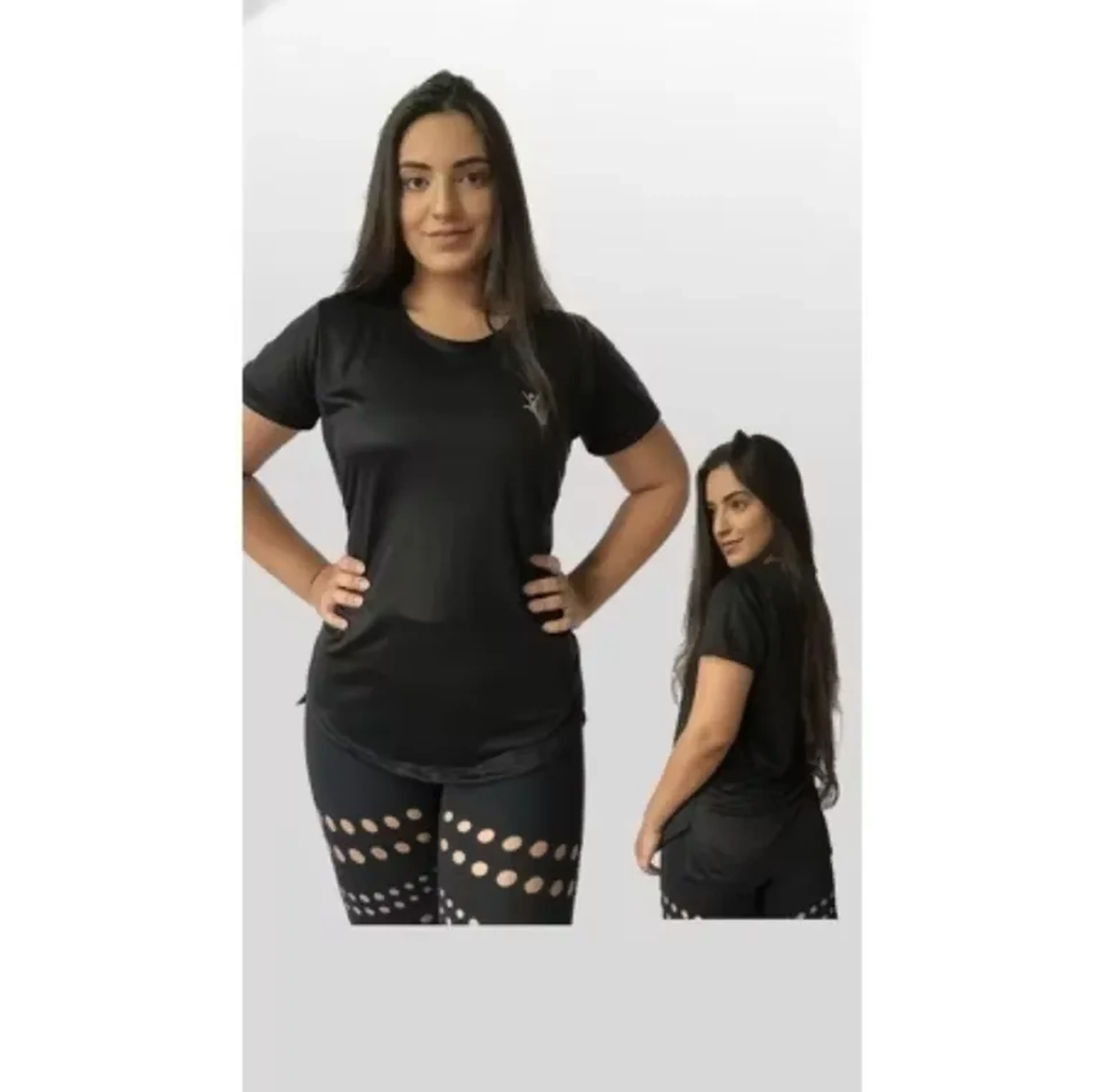 ￼Blusa Academia Feminina Tapa Bumbum Long Line Dry Fit Camiseta imagem