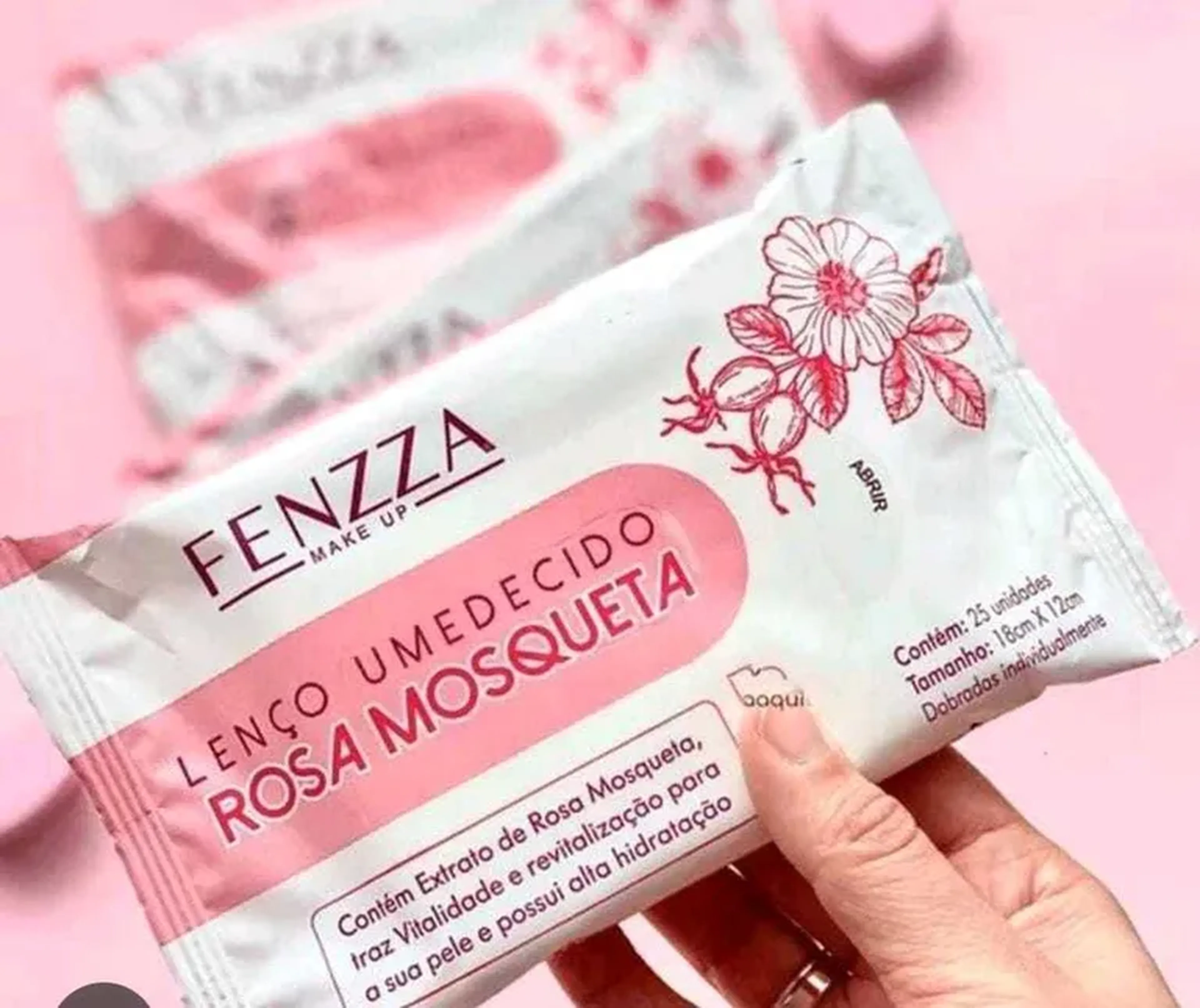 Lenço Umedecido Rosa Mosqueta imagem