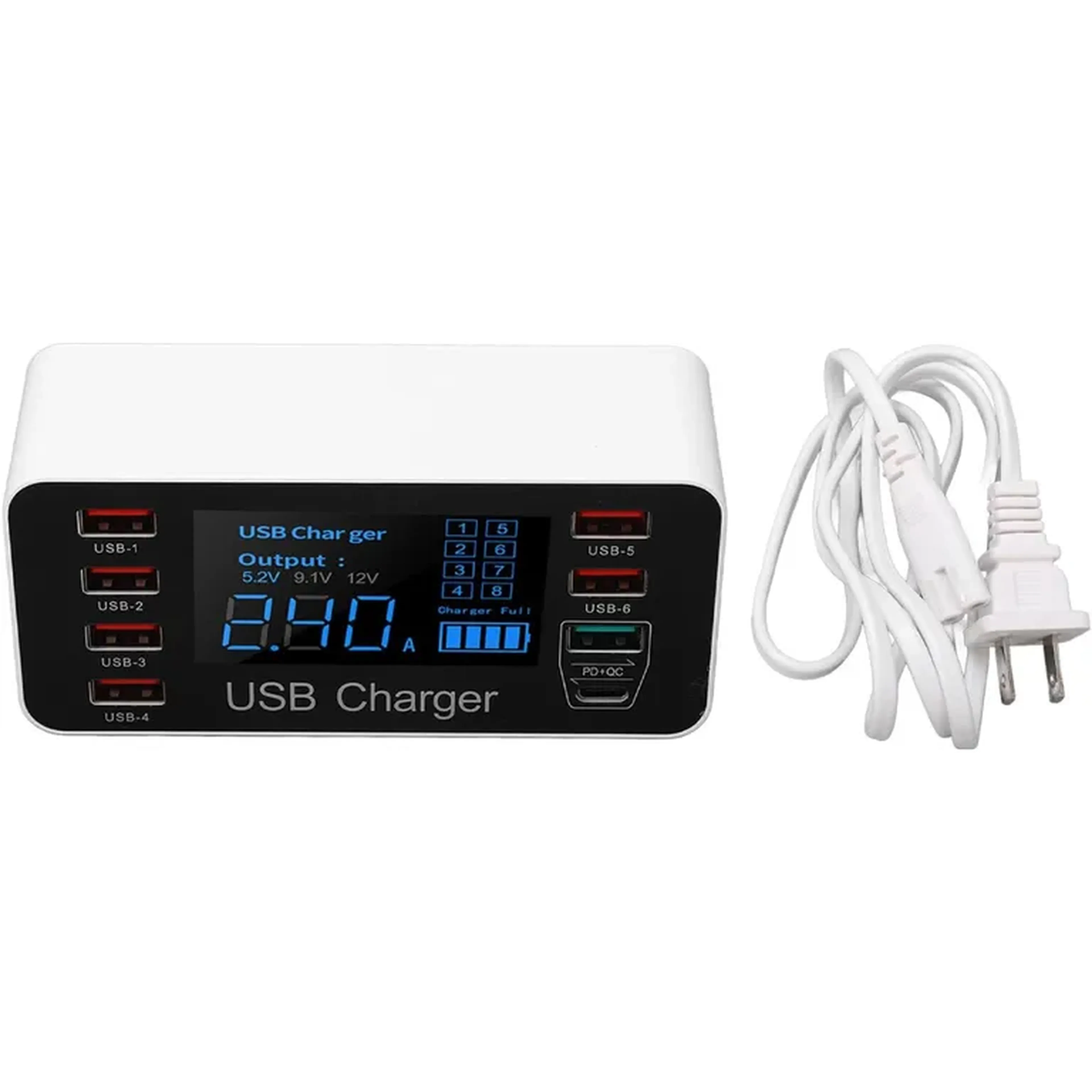 Carregador Usb Rápido Com Porta Qc3.0 40w Estação imagem