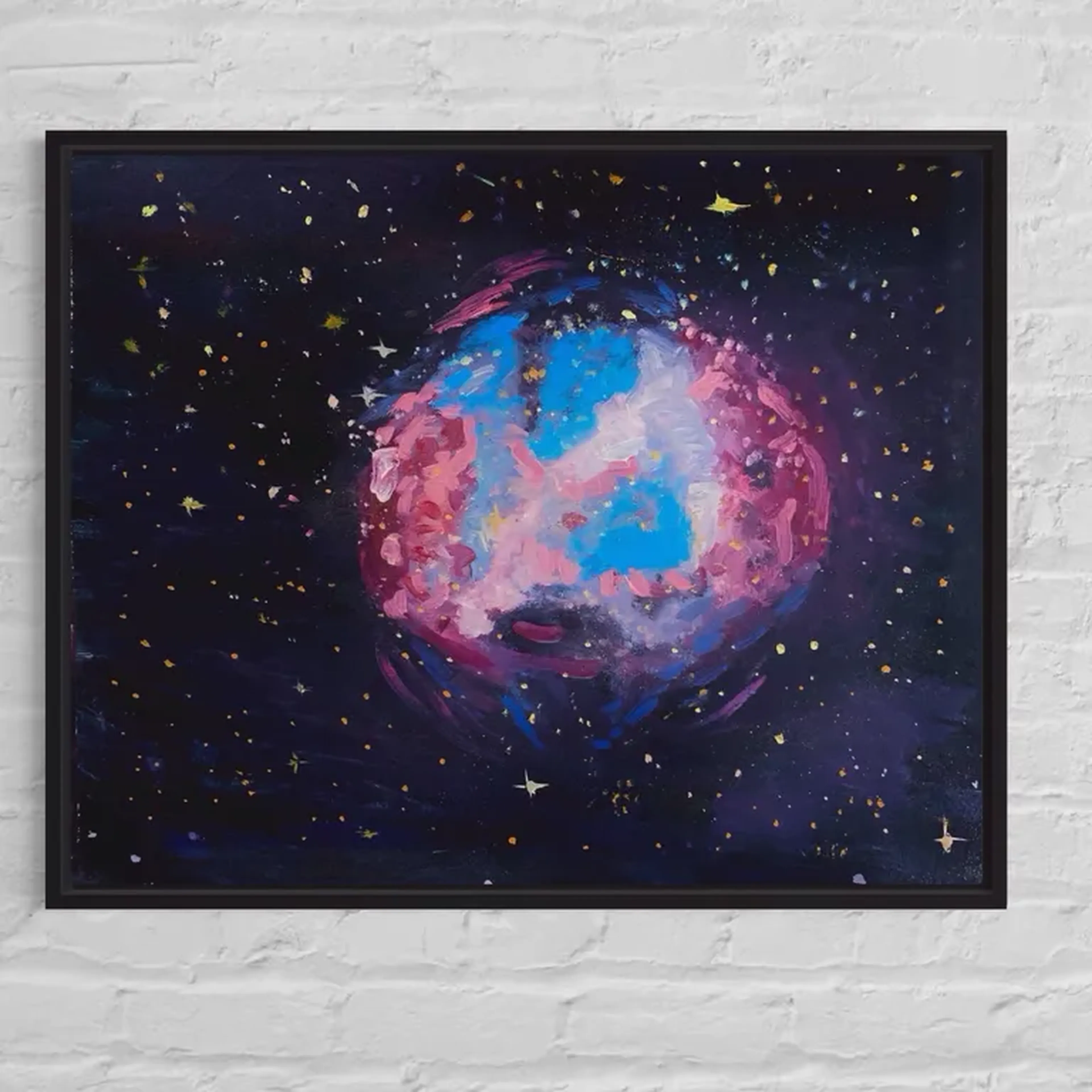 Pintura oleo sobre tela - nebulosa do anel imagem