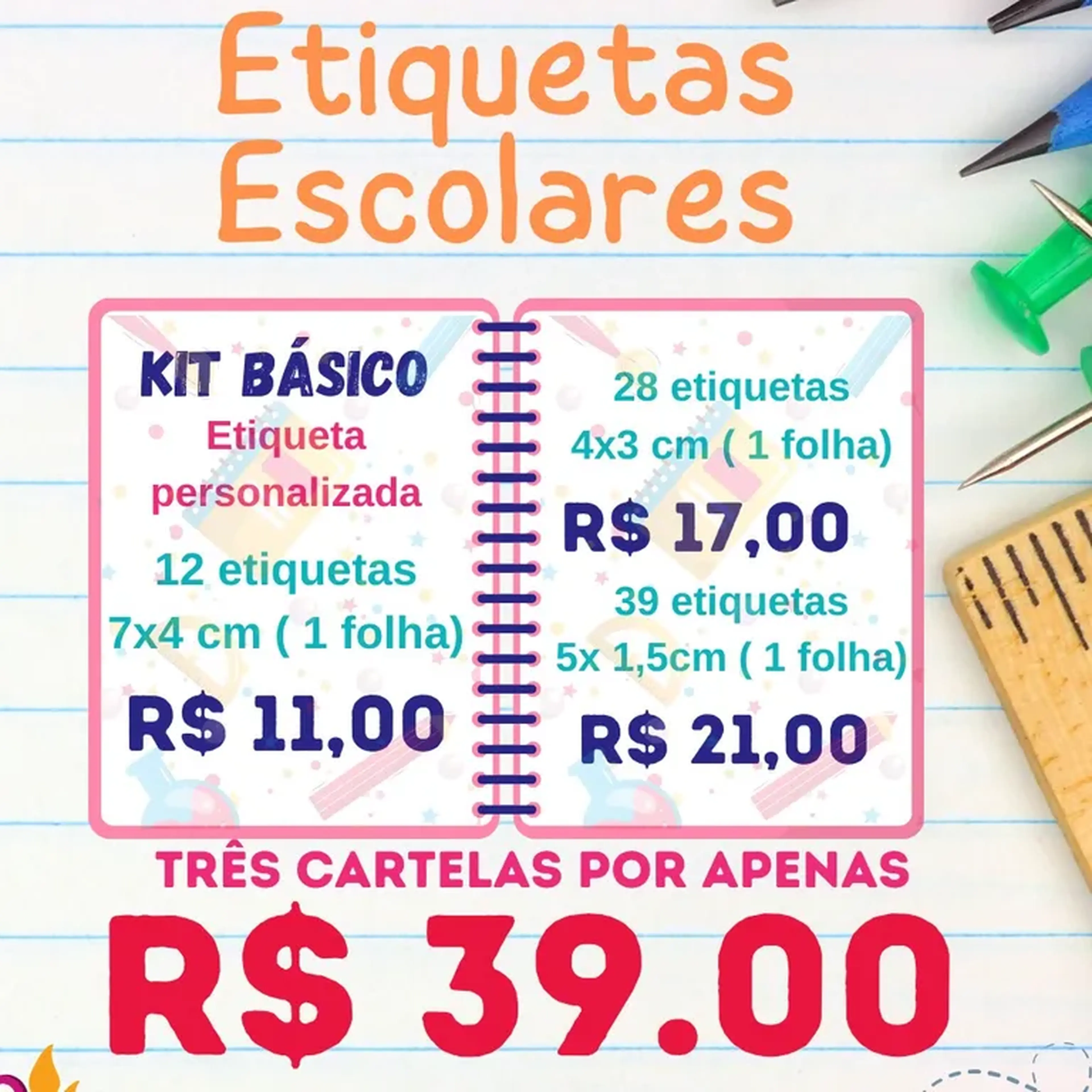 ETIQUETA ESCOLAR PERSONALIZADA COM O TEMA A ESCOLHA imagem