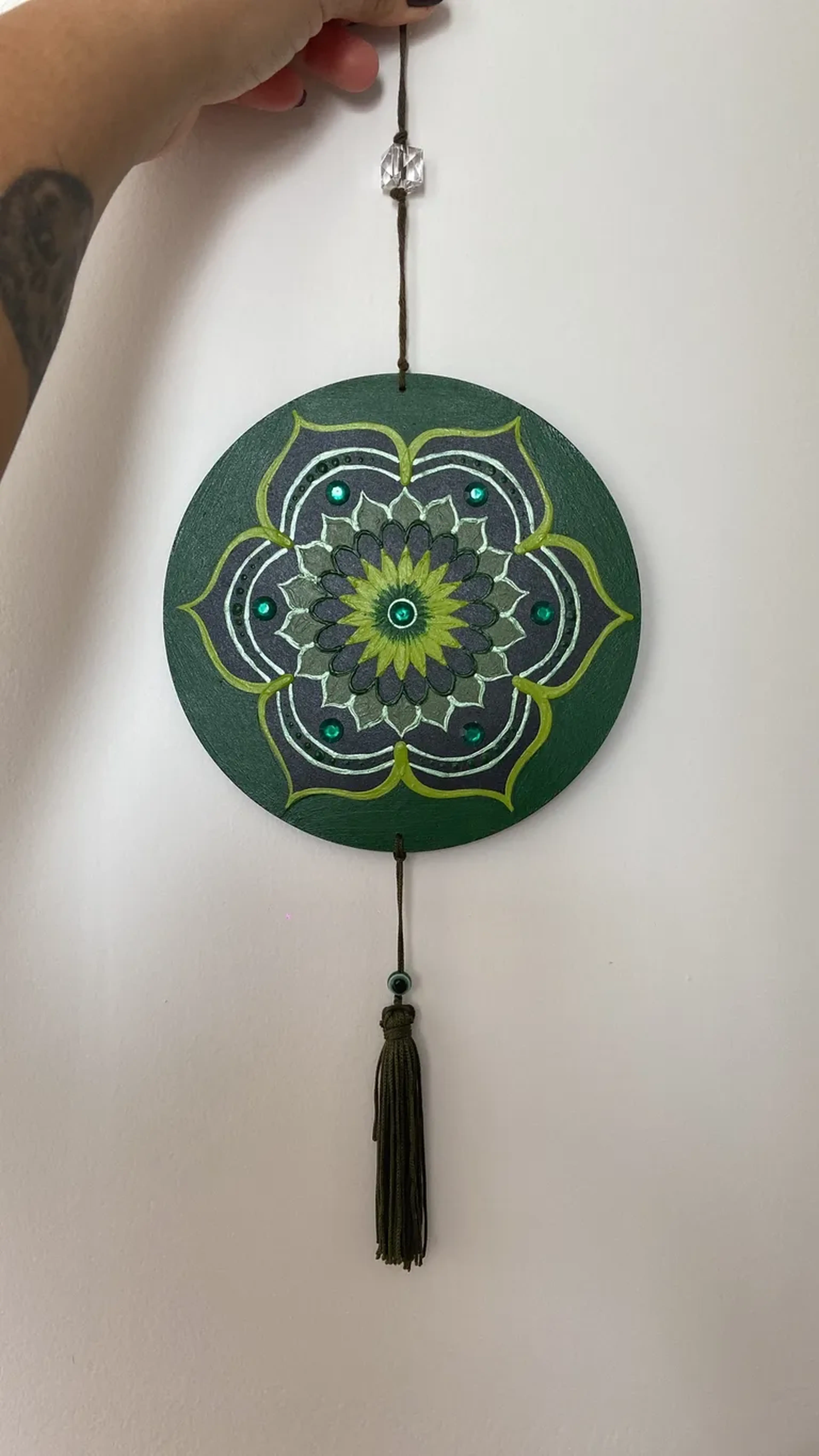 Mandala móbile 15cm verde imagem