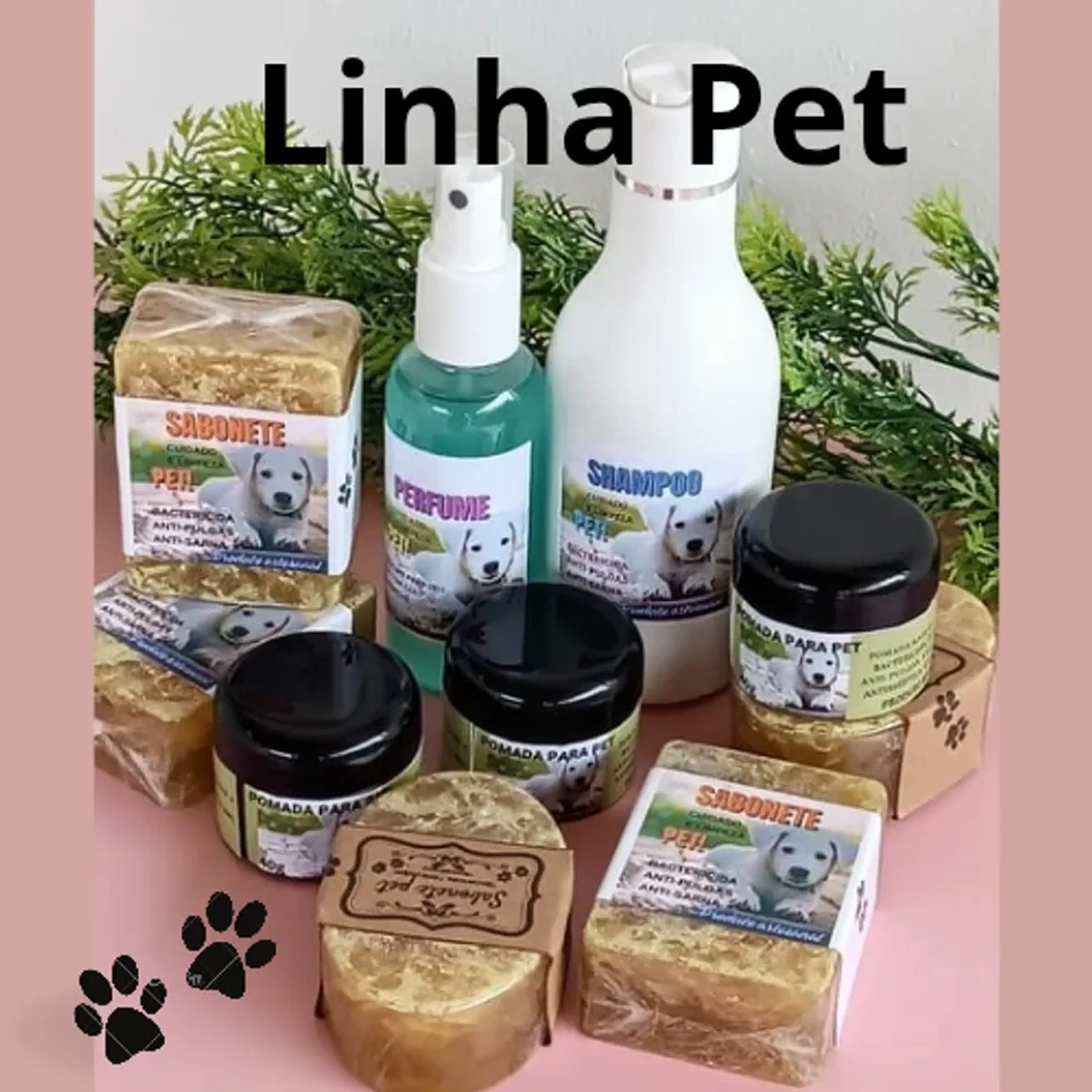 Linha natural Pets, shampoo, sabonete e pomada bactéricida imagem
