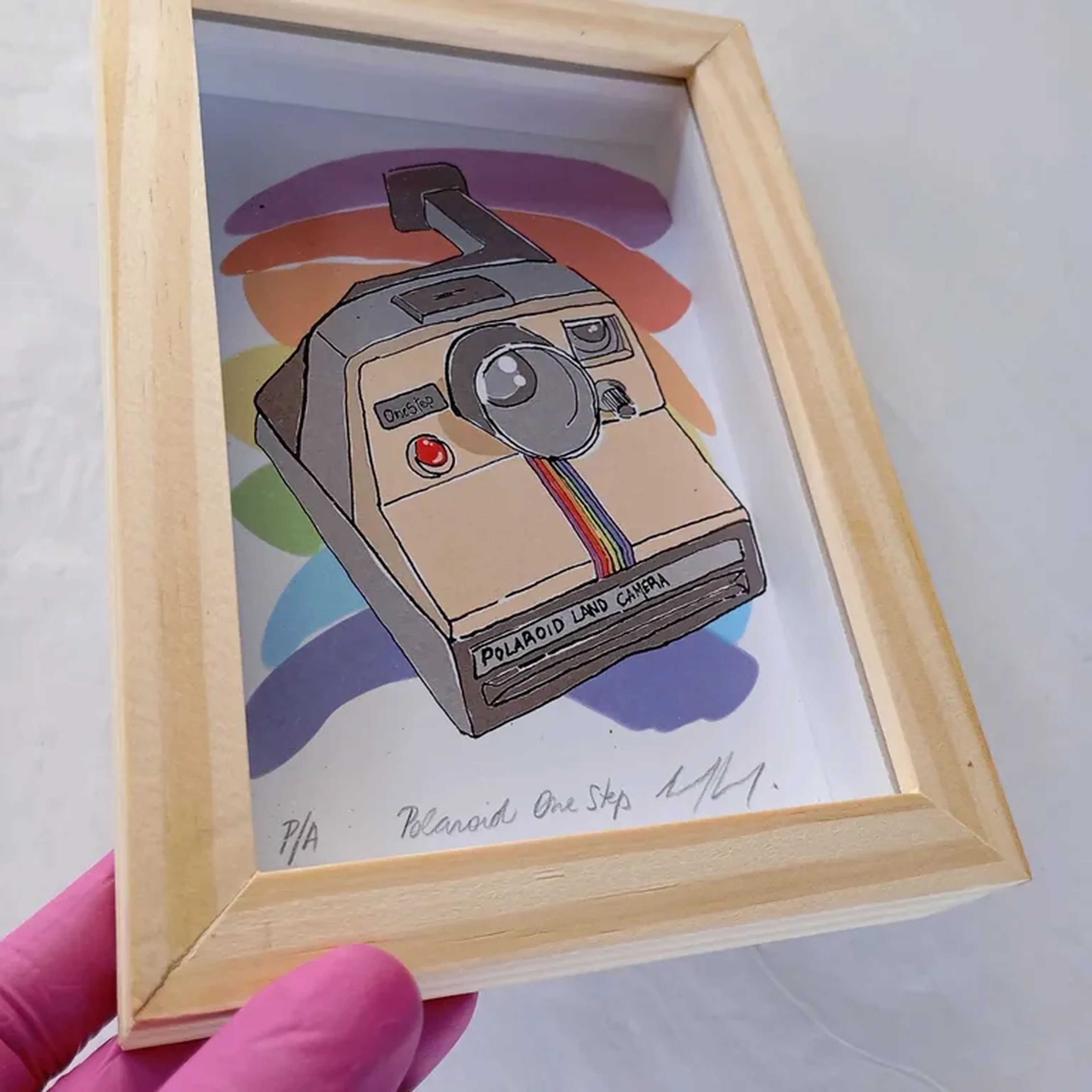 We Love Cameras - Polaroid SX70 - 10x15 cm moldura alta imagem