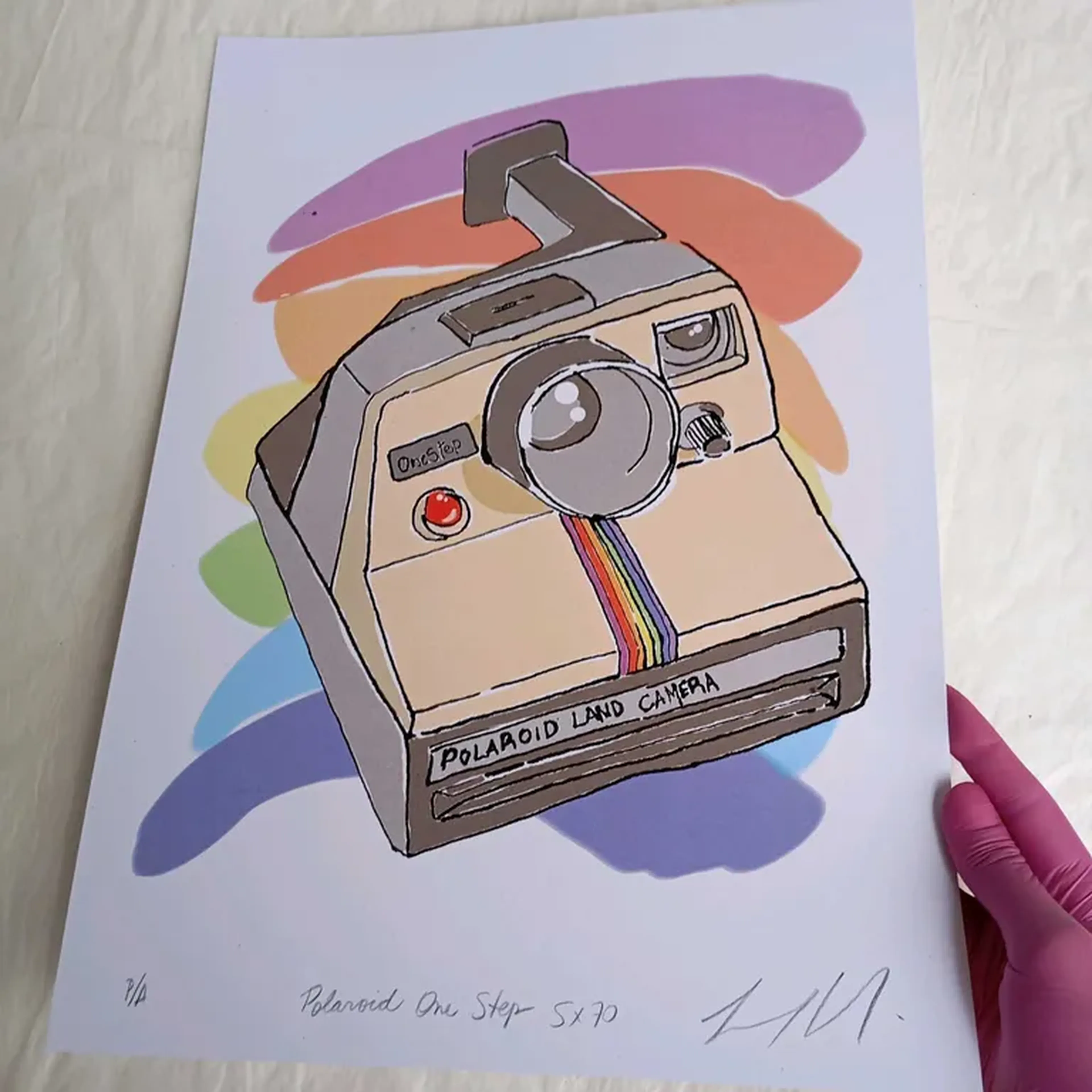 We Love Cameras - Polaroid SX70 - 30x42 cm gravura assinada imagem