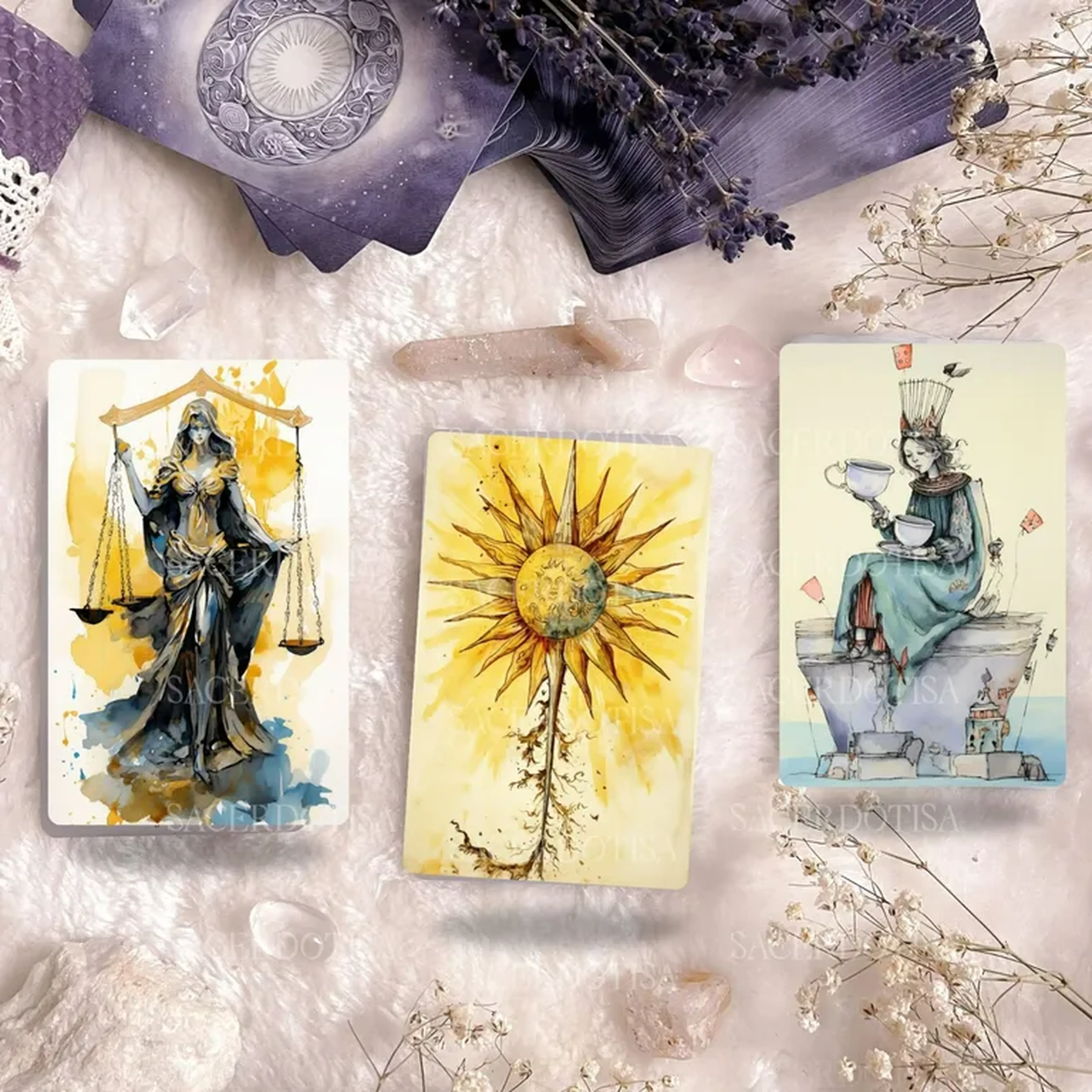 Tarot Watercollor 78 cartas imagem