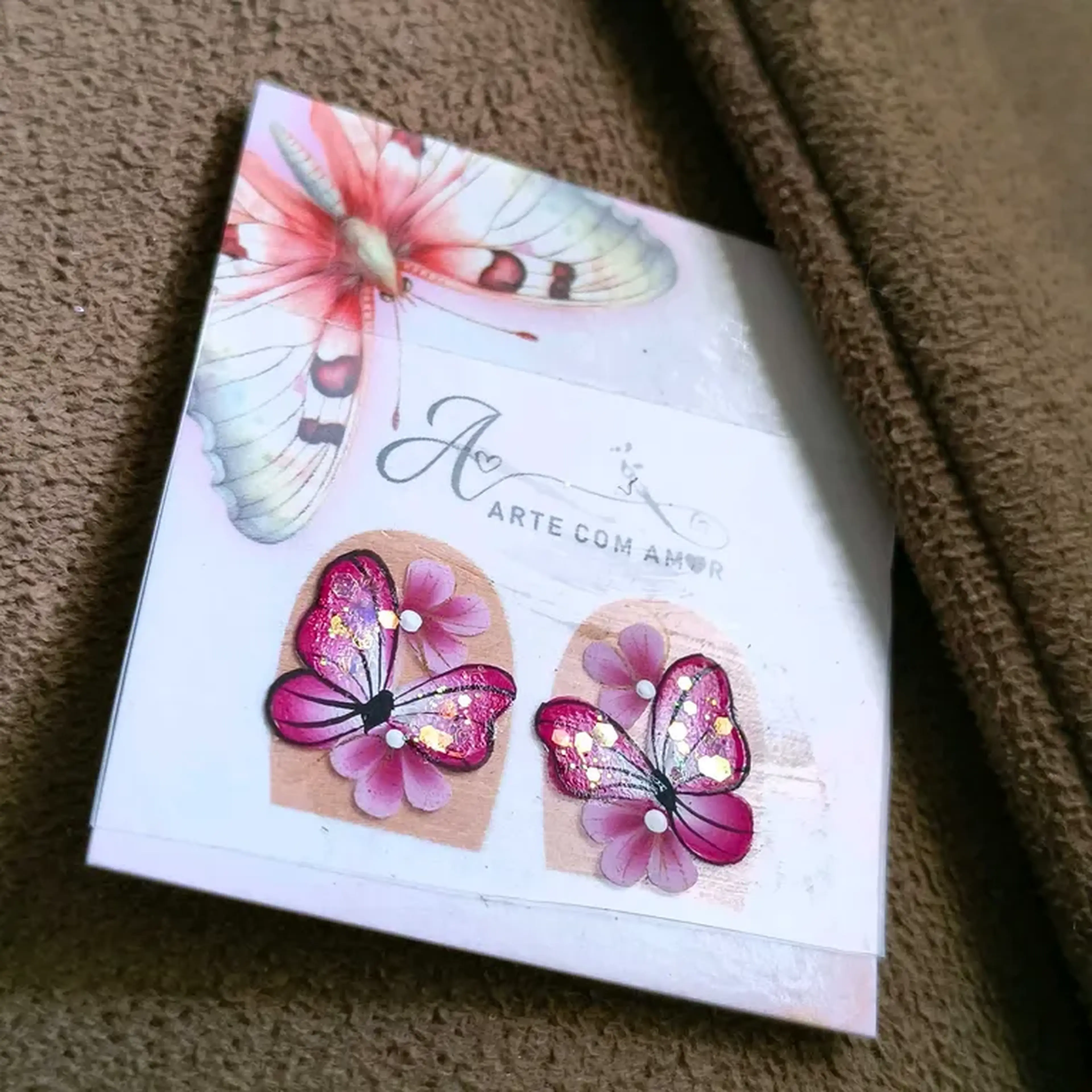 Filha única borboletas e flores rosa imagem