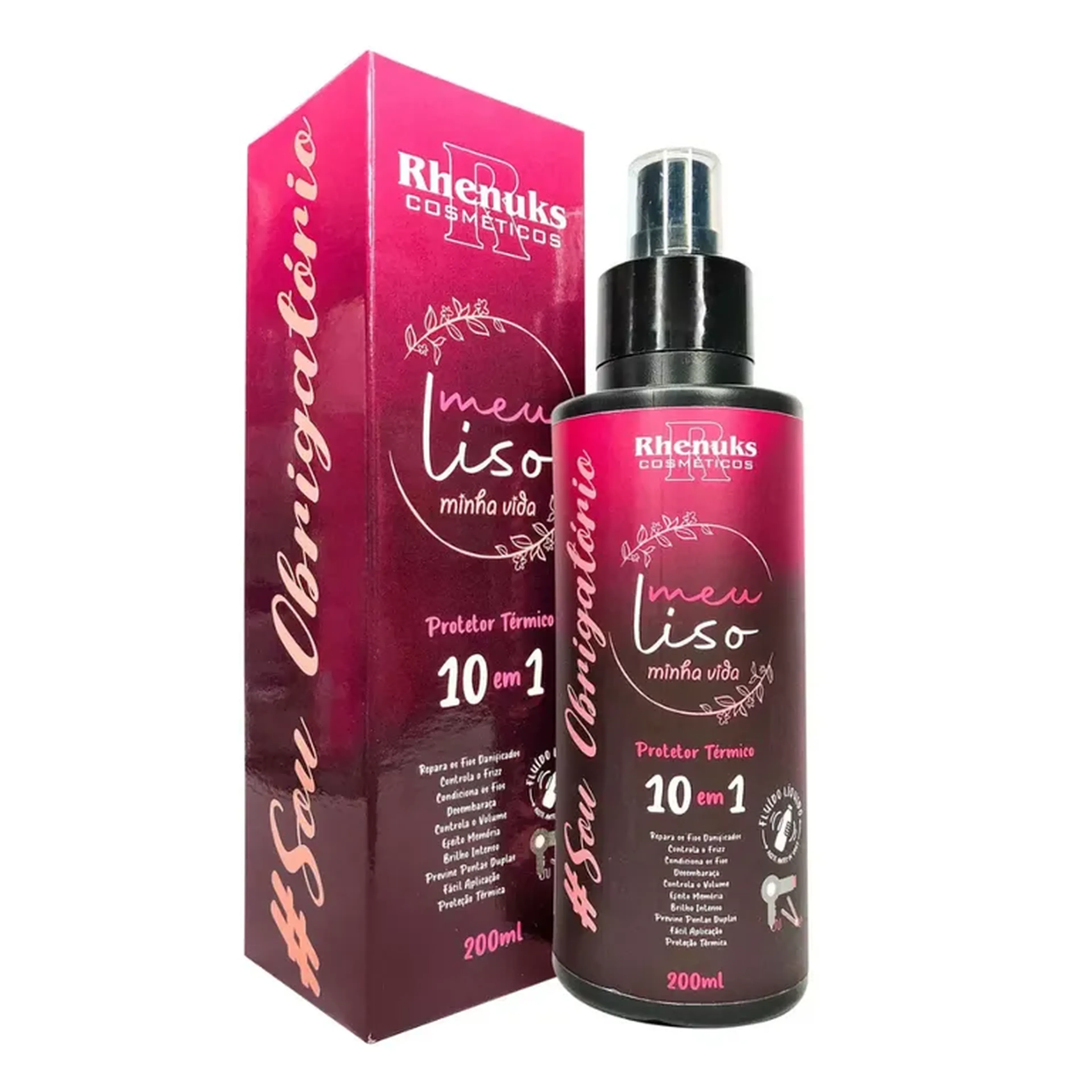 Spray Protetor Térmico 10 em 1 Capilar Meu liso Minha Vida 200ml imagem