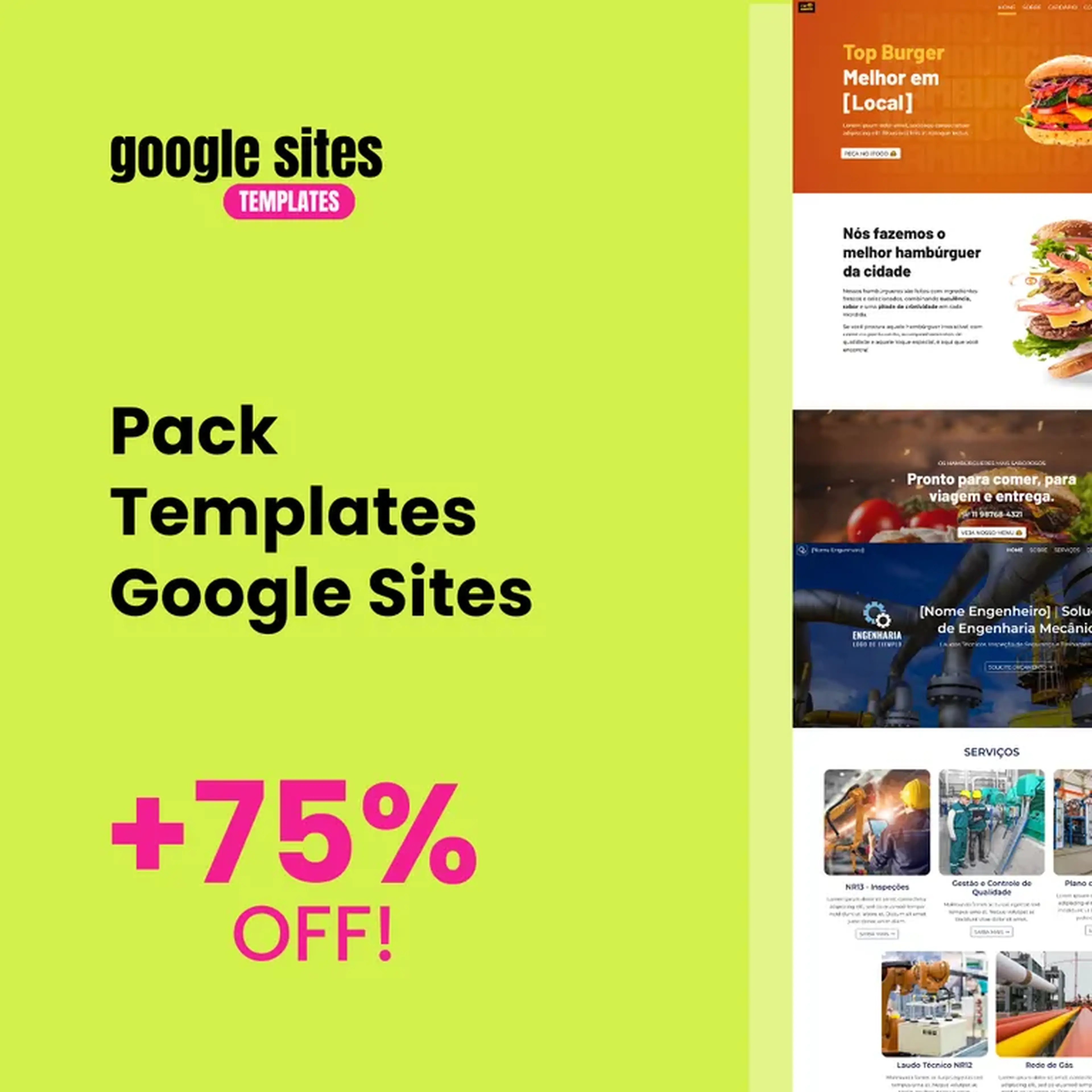 Pack Completo Templates Google Sites imagem