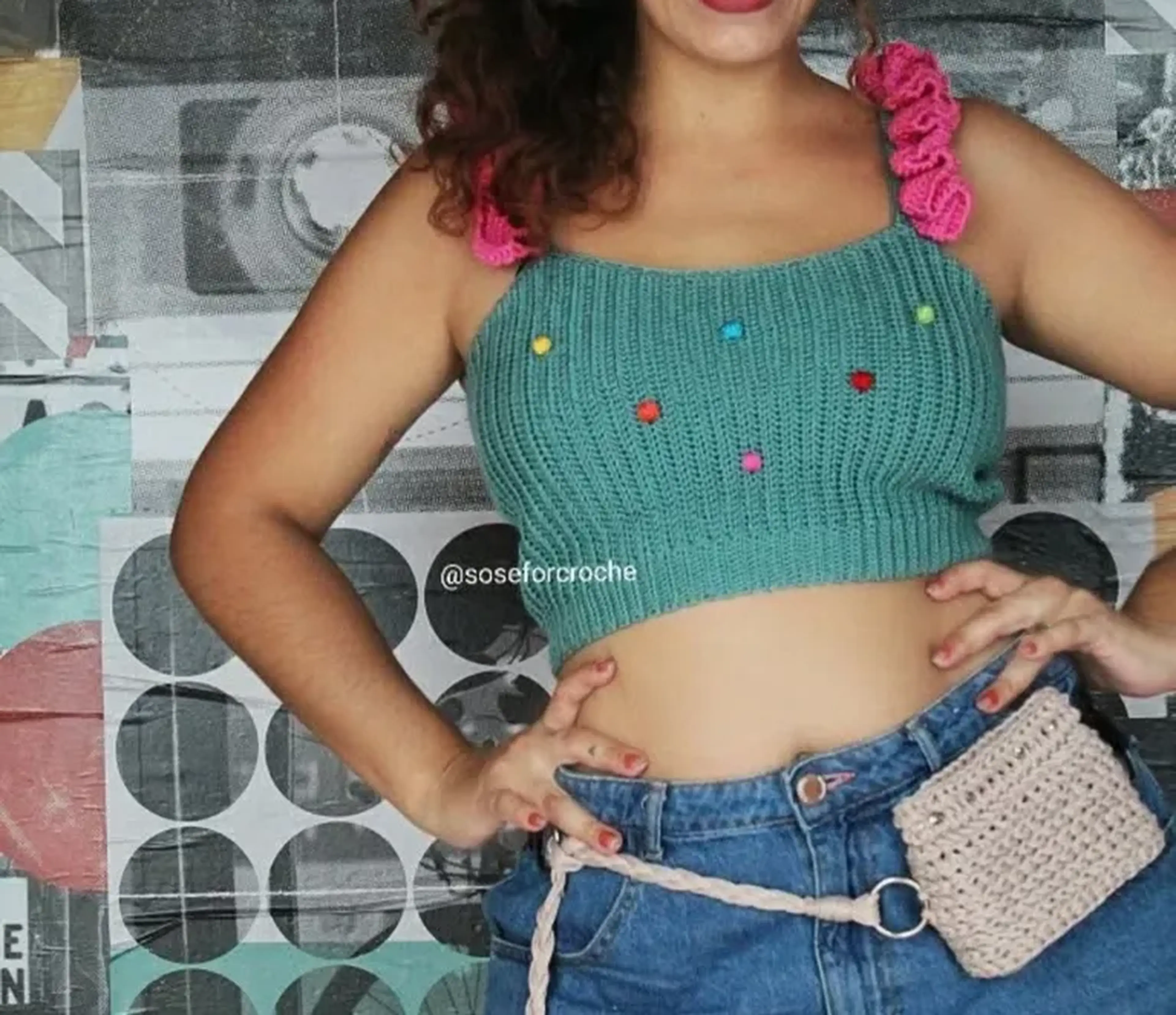 Cropped Colombina verde imagem