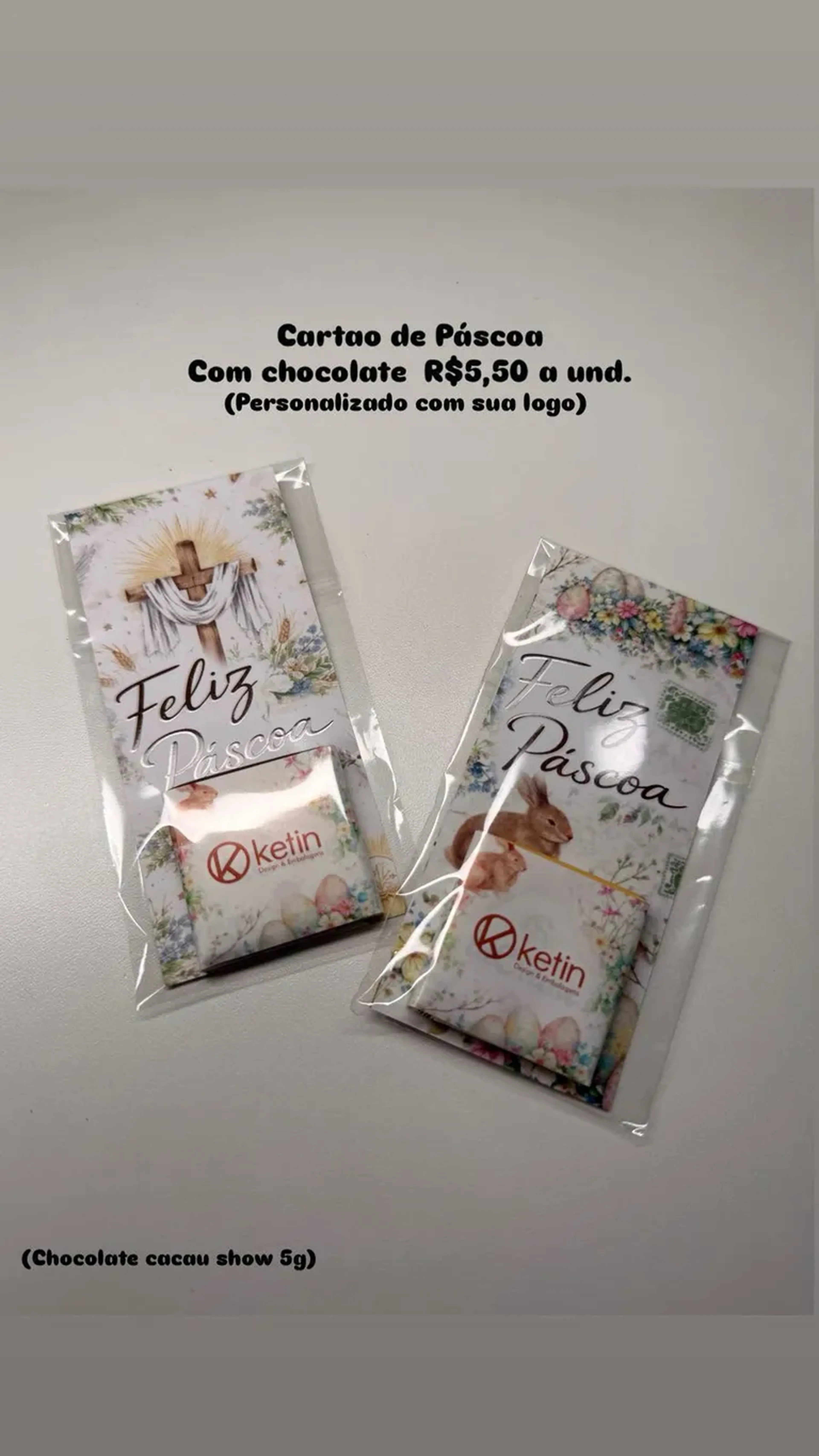 Cartão de Páscoa com Chocolate 10UND imagem