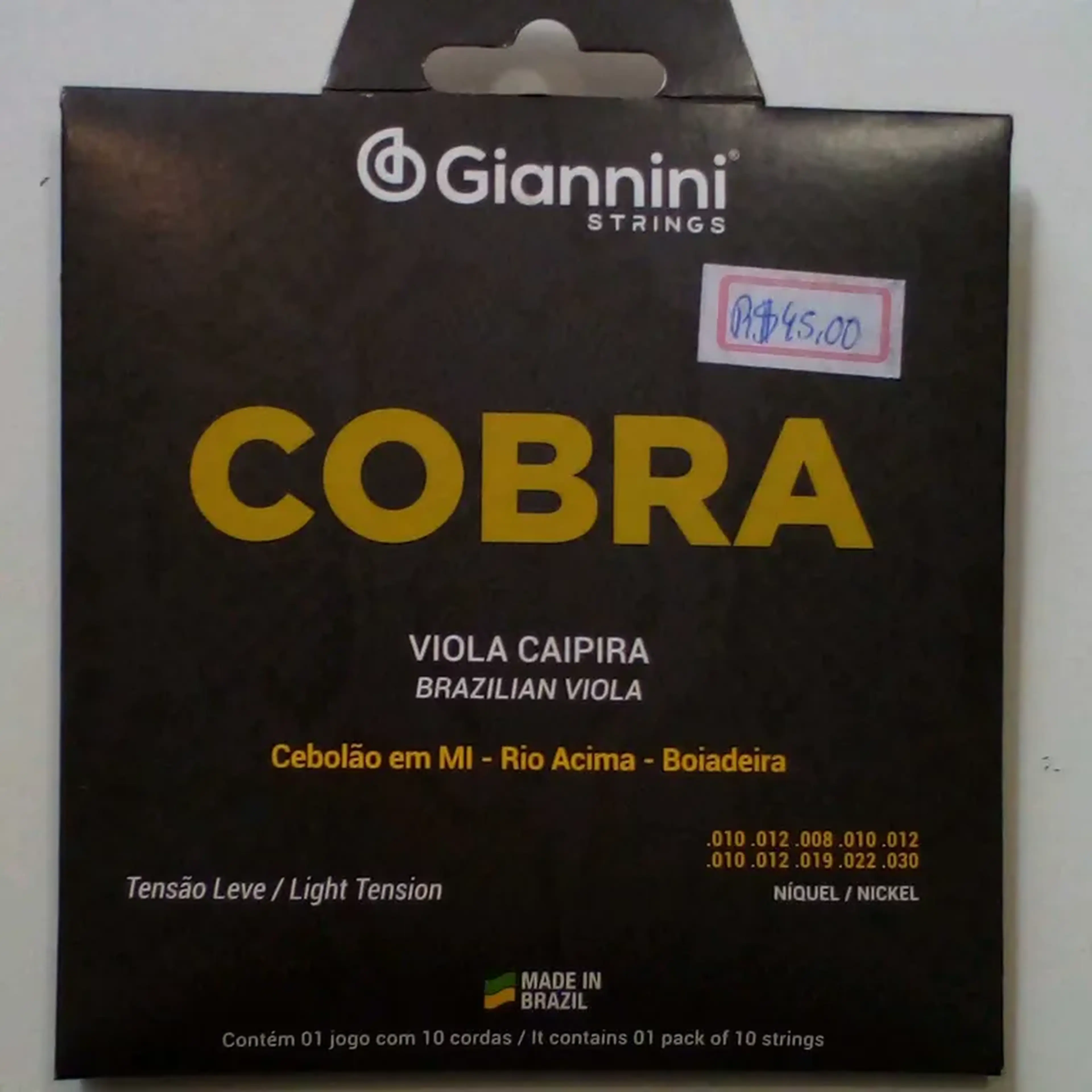 Encordoamento Viola caipira Cobra Giannini imagem