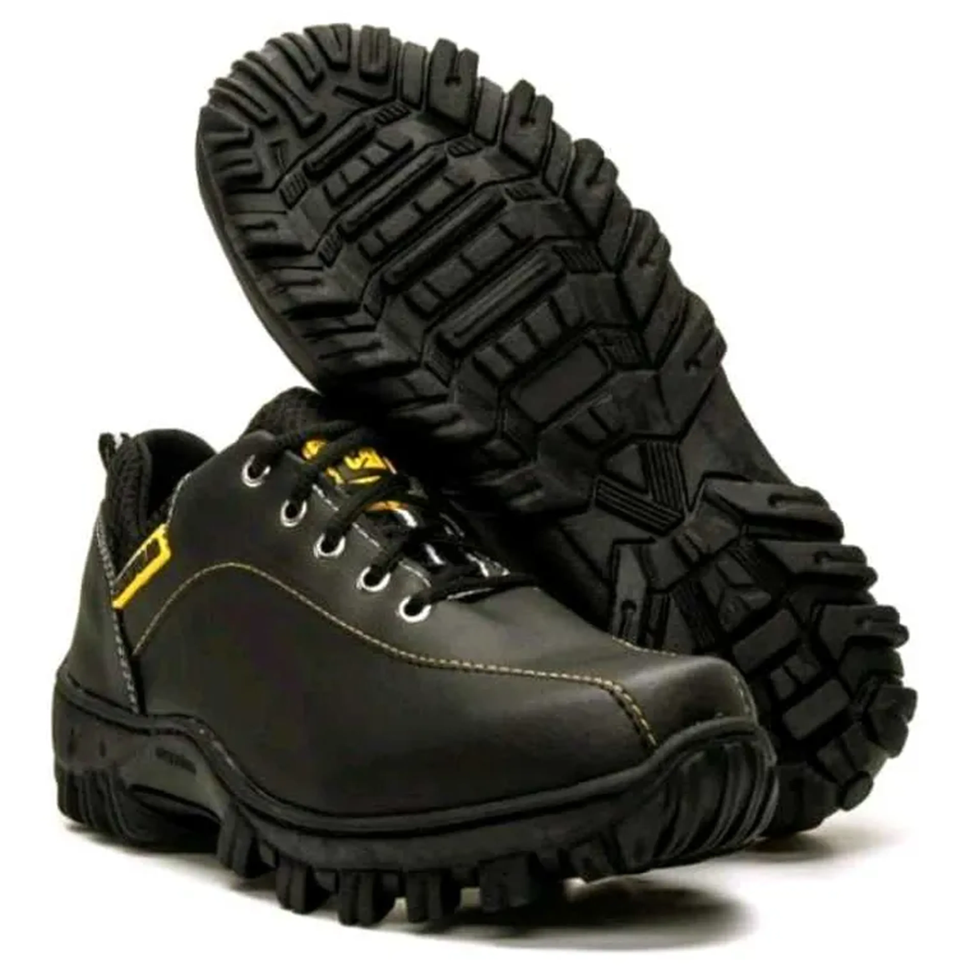 Tênis Boot couro fk preto costurado imagem