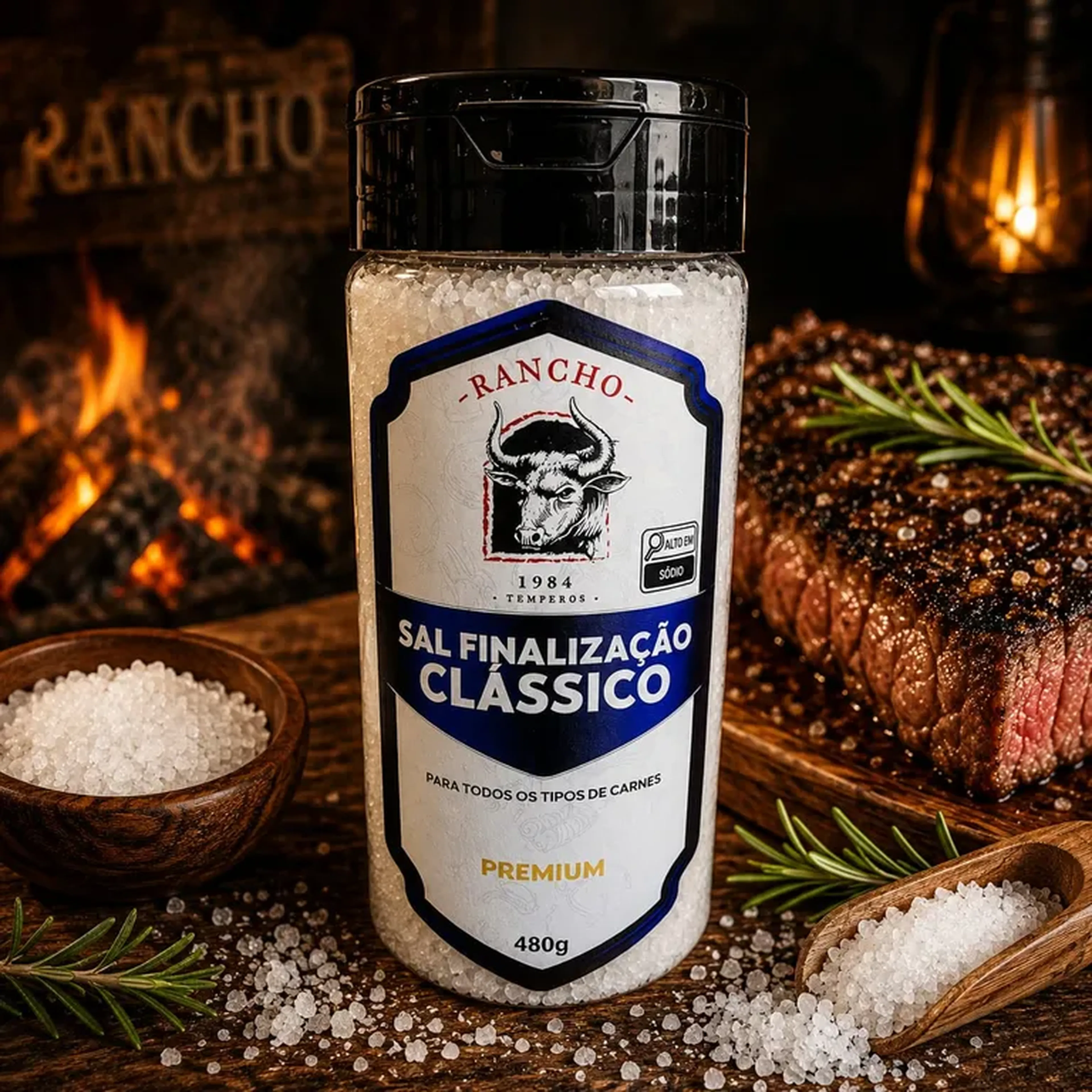 Tempero Para Churrasco Sal Finalização Clássico Rancho 1984 480g imagem