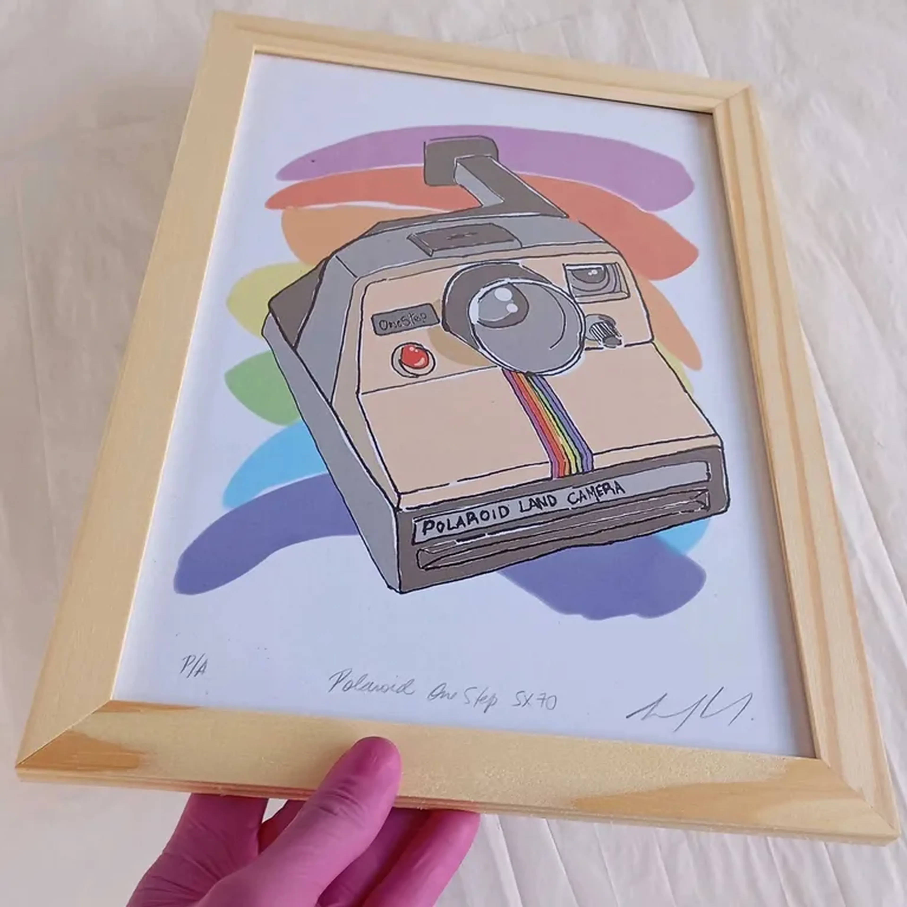 We Love Cameras - Polaroid SX70 - 21x30 cm moldura plana imagem