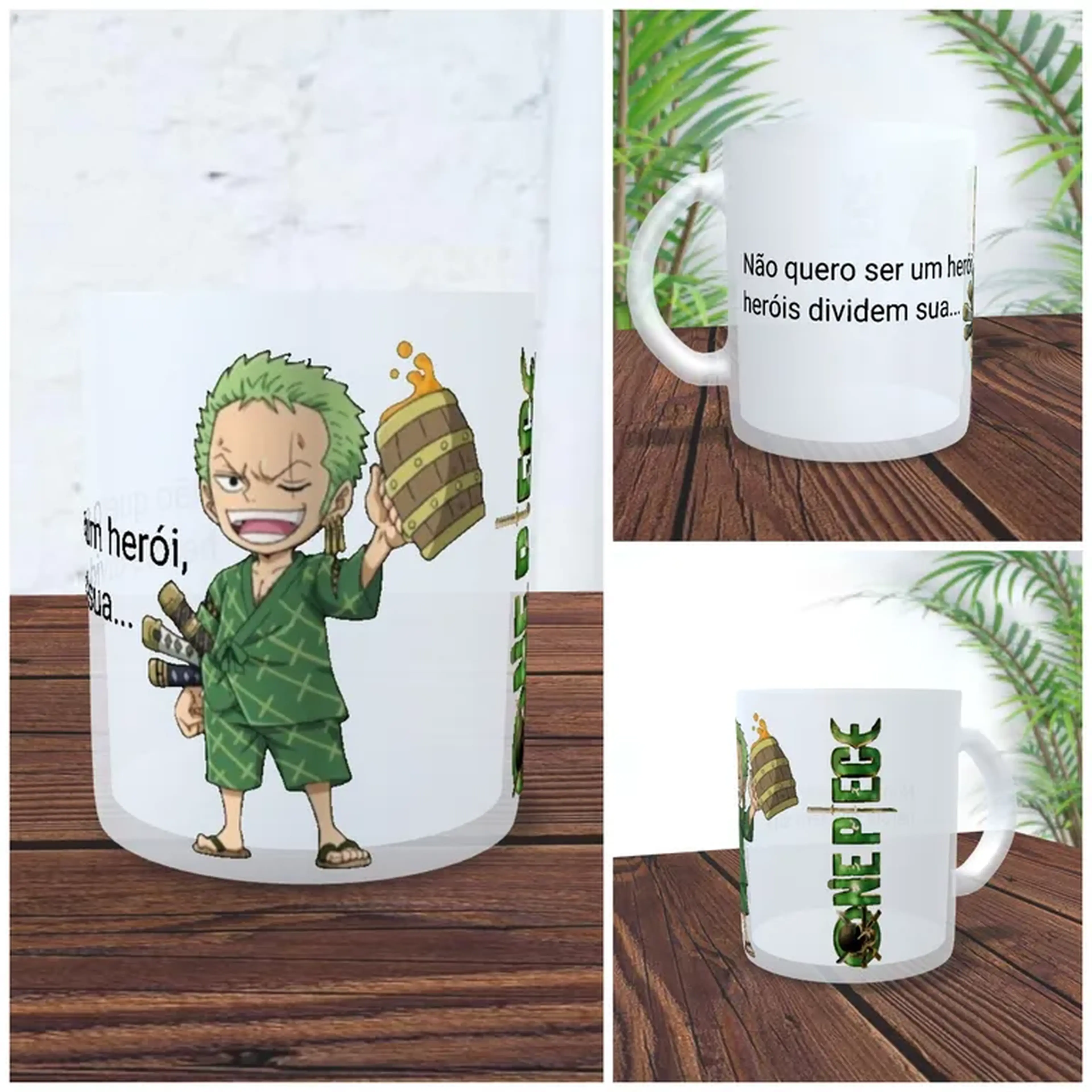 Caneca Chopp Zoro Vidro 325ml + Caixa imagem
