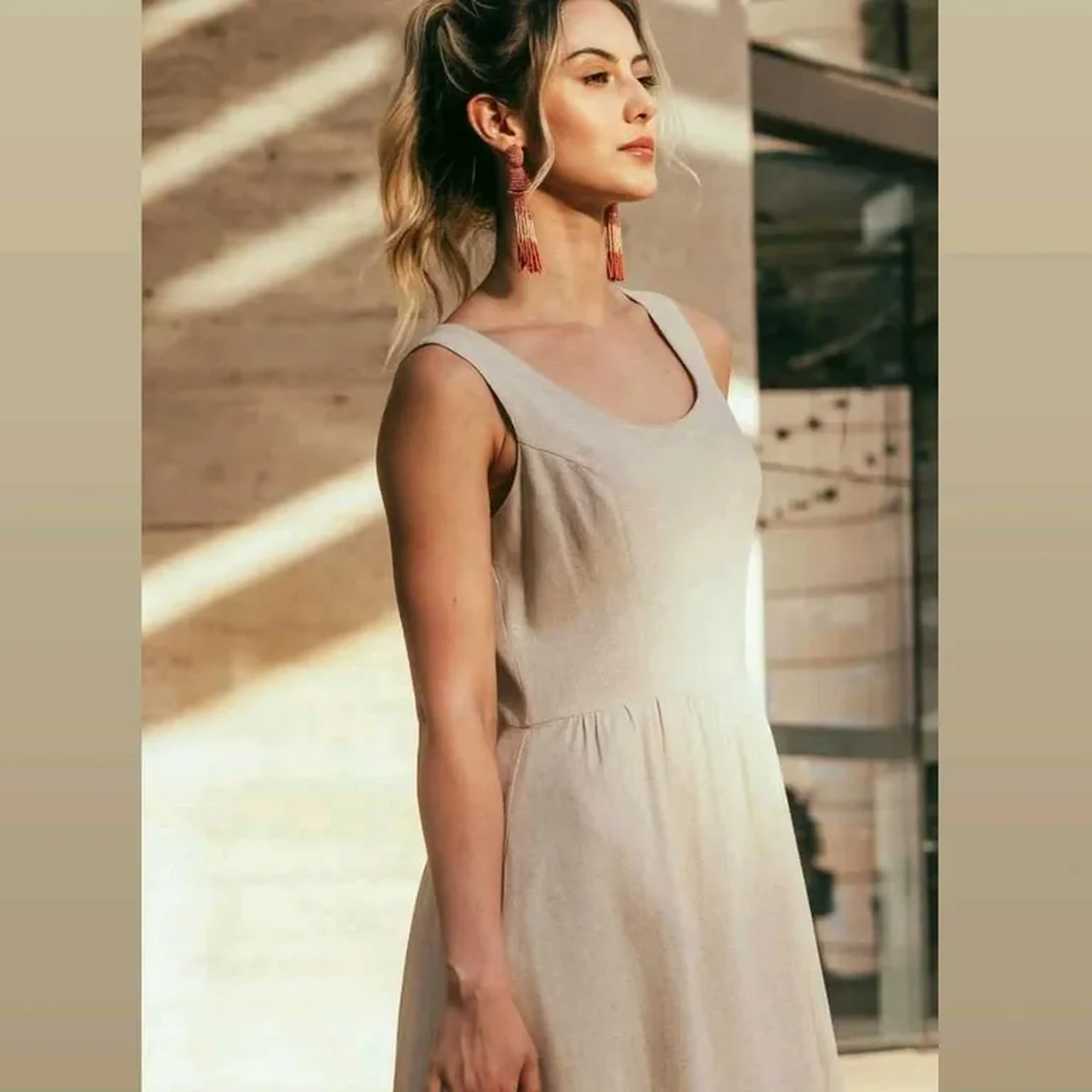 vestido senhorita de linho imagem