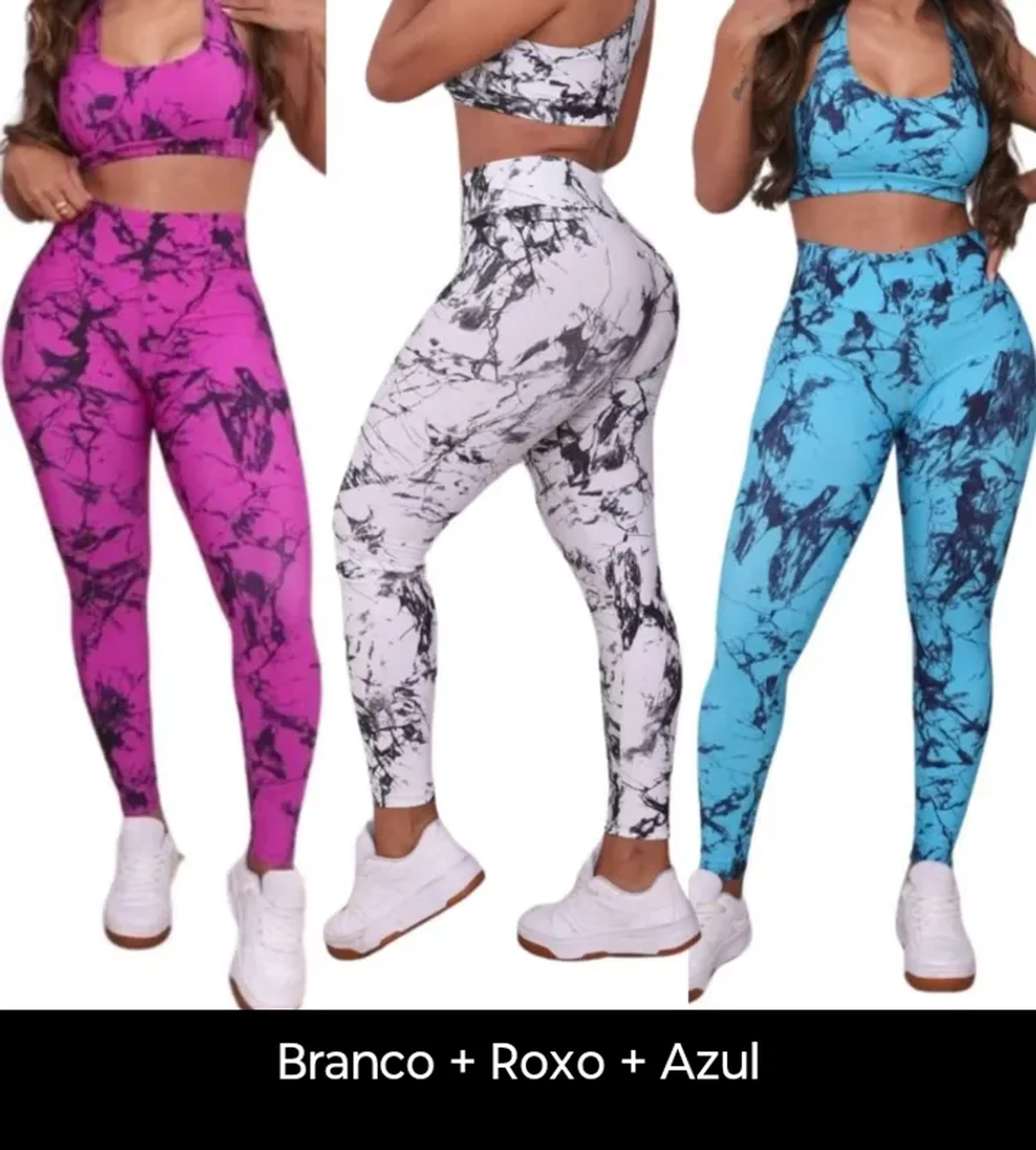 3 Conjuntos Legging e top de academia imagem