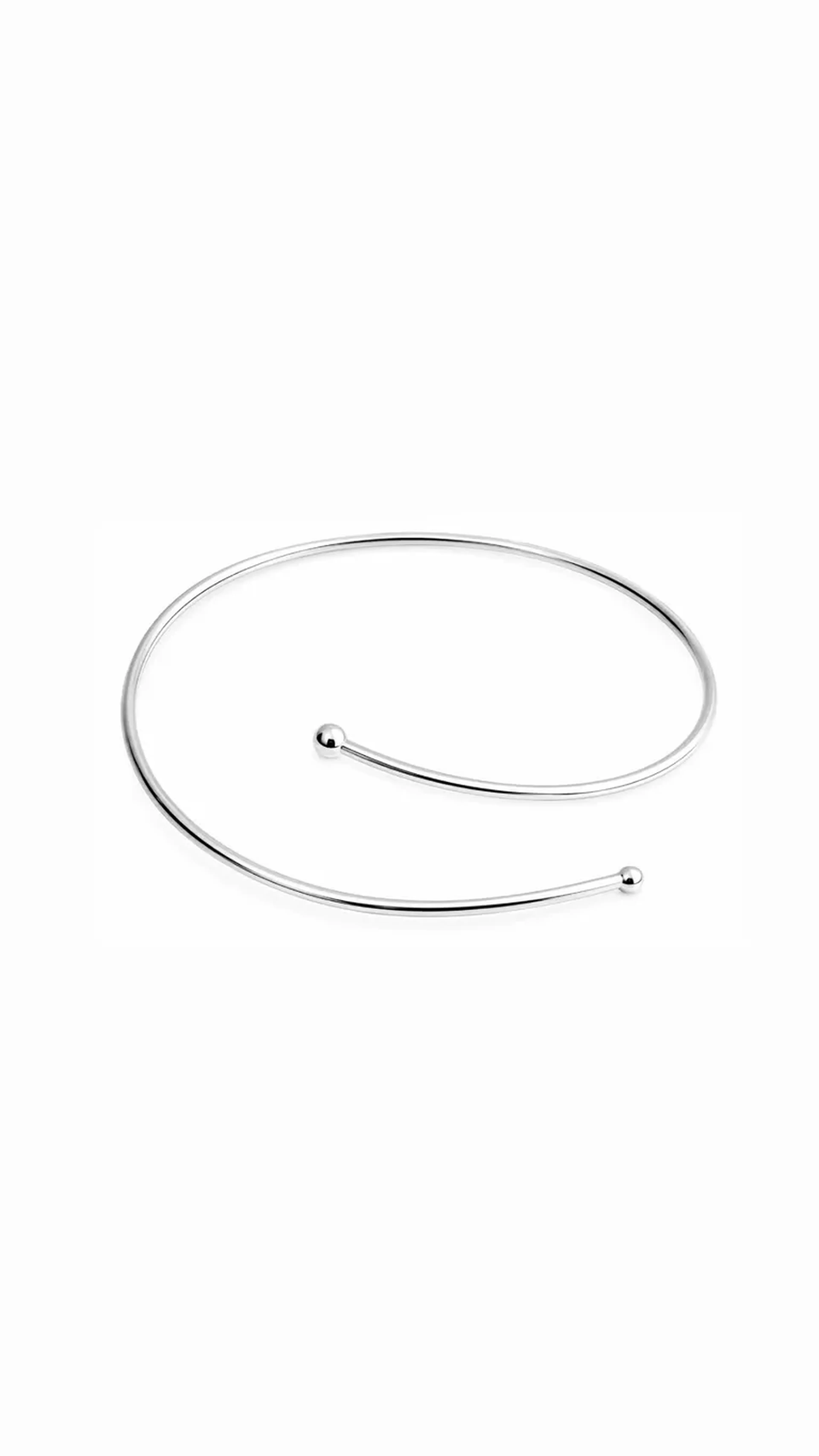 Bracelete aberto com esferas nas extremidades - Prata 925 imagem