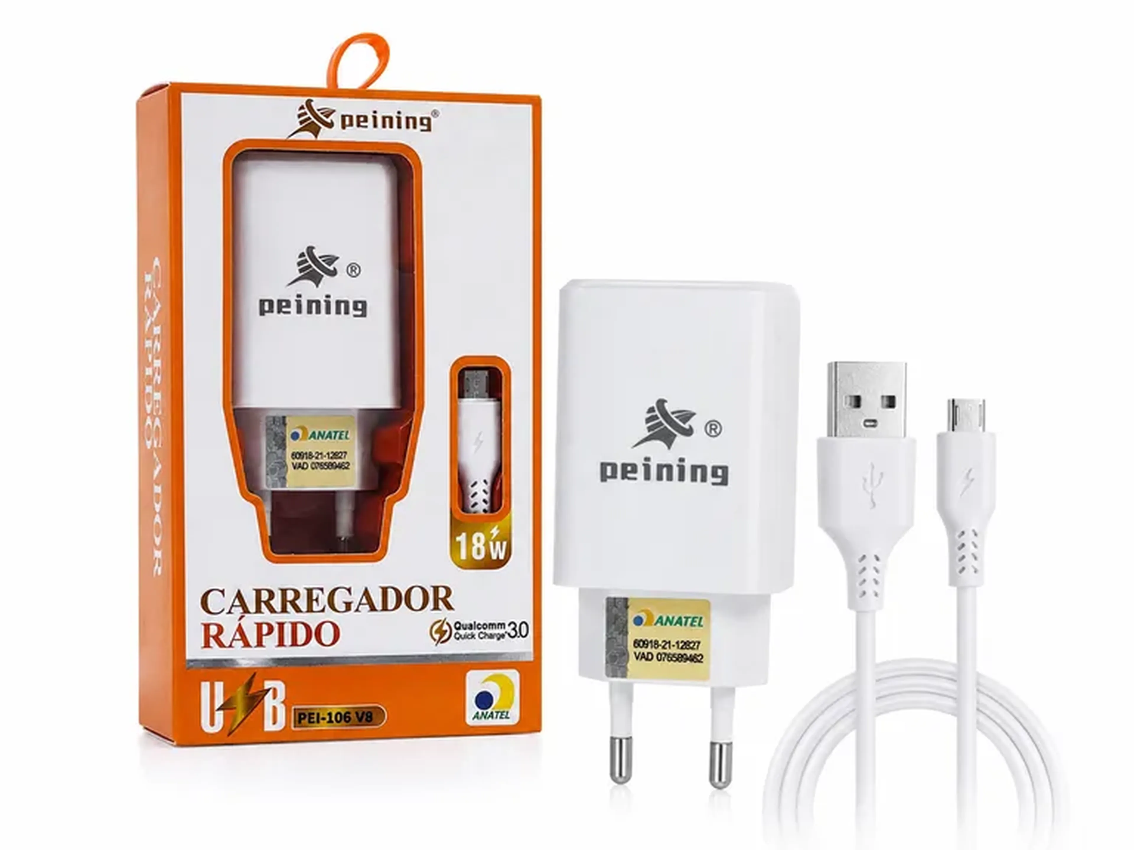 Carregador Rápido USB 18W Peining imagem