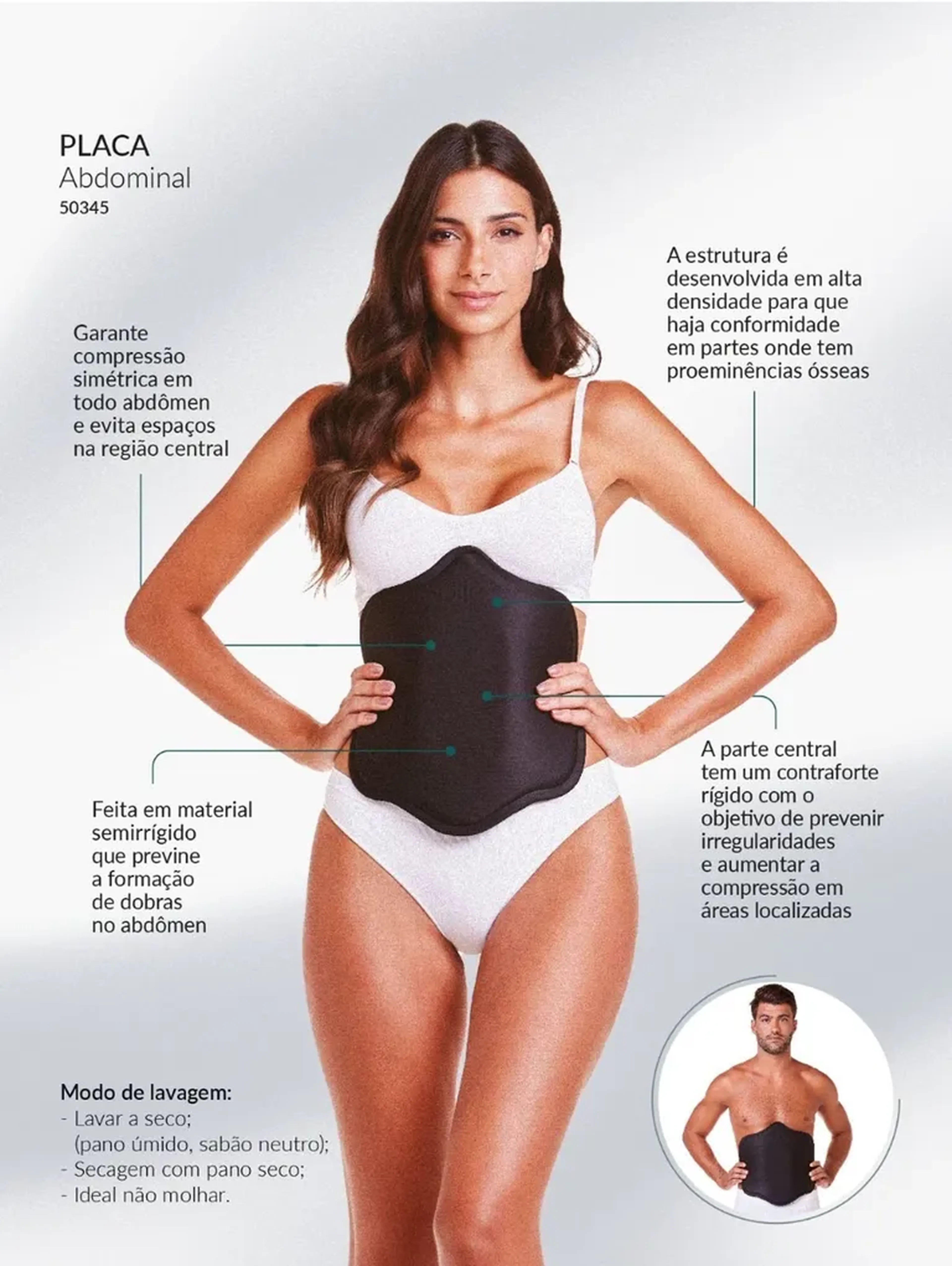 Placa compressiva abdominal imagem