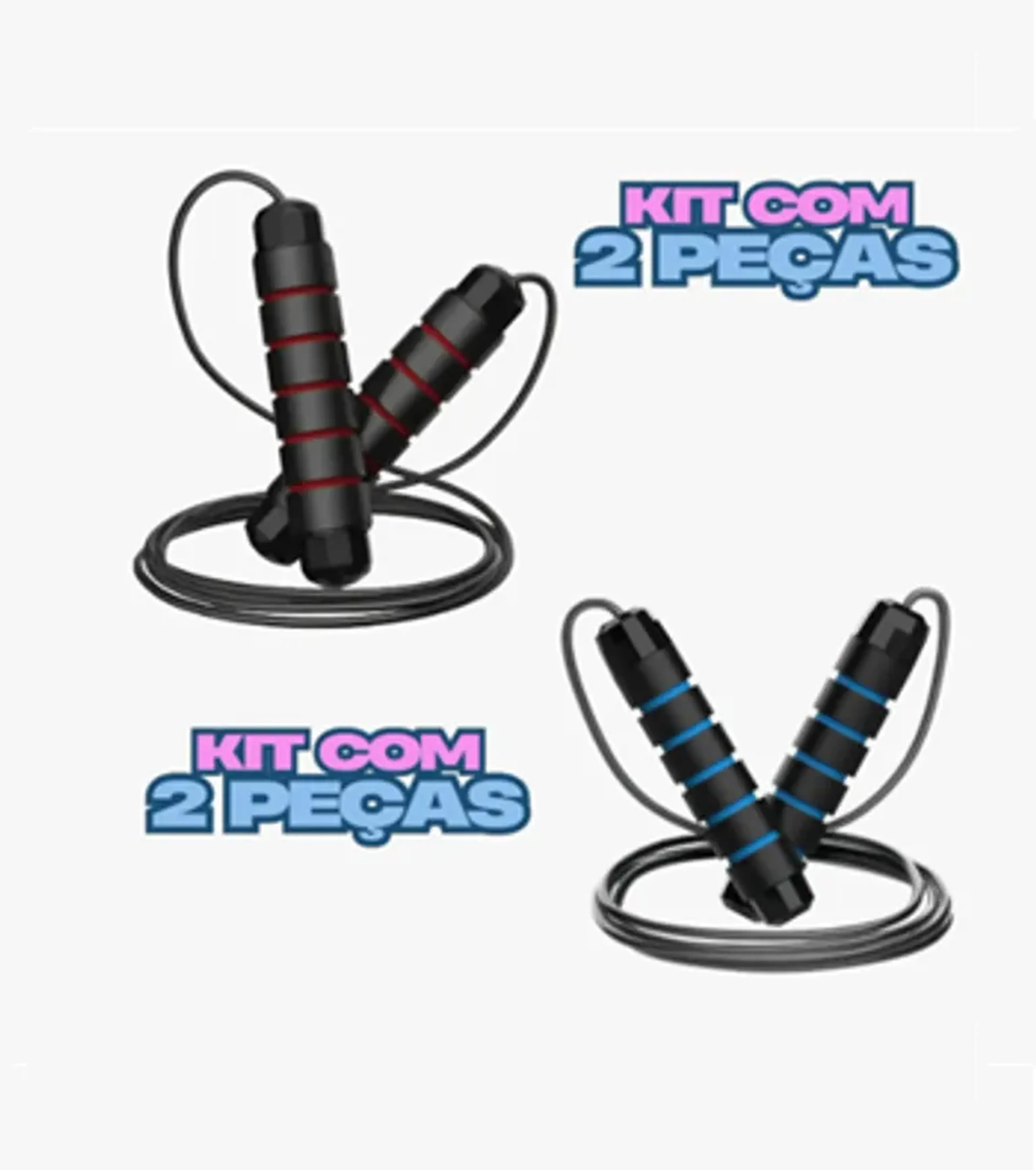 2 Corda De Pular Cross Speed Rope Rolamento Fit imagem