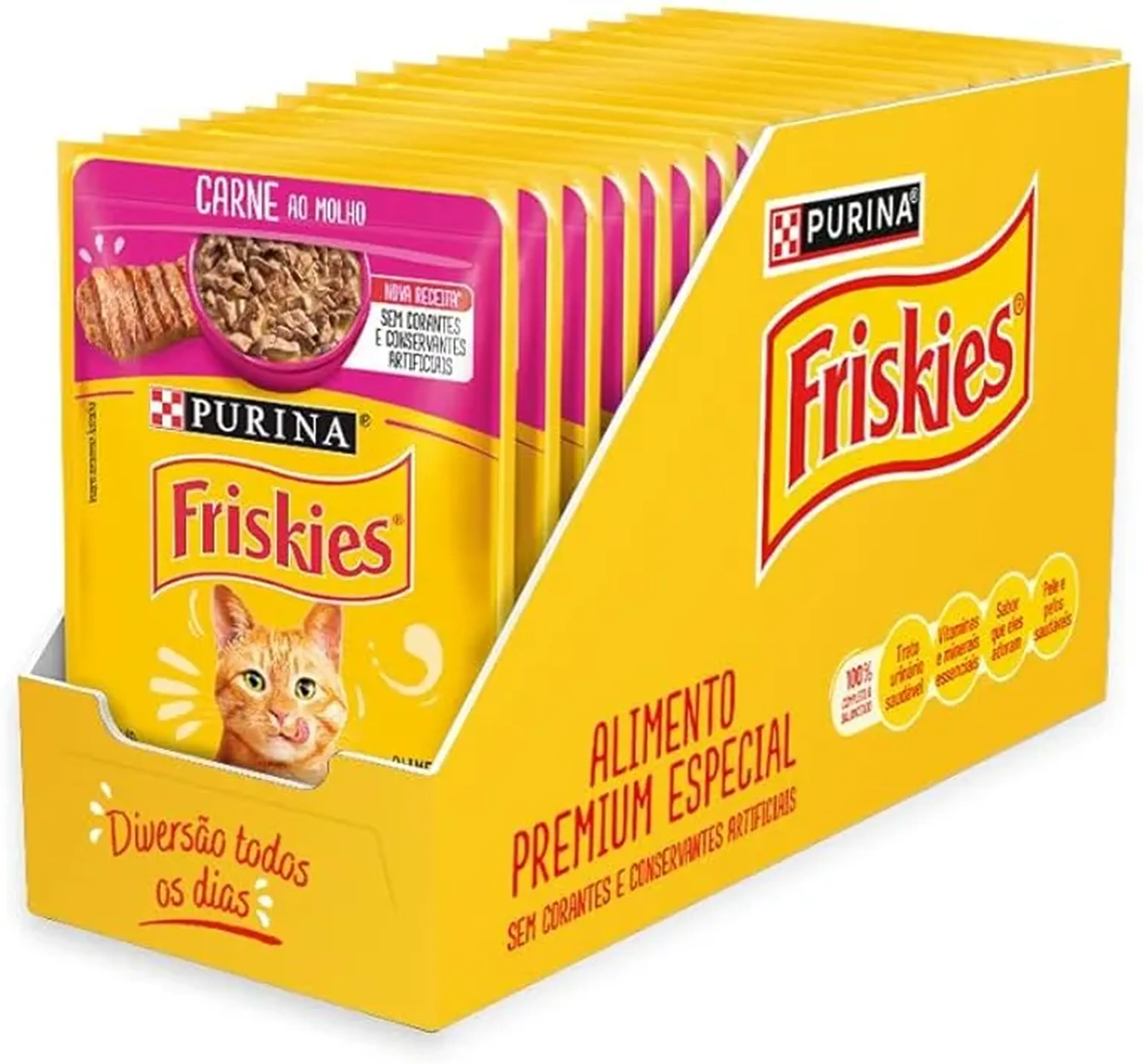 Friskies Sabor Carne ao Molho 85g Caixa Fechada imagem