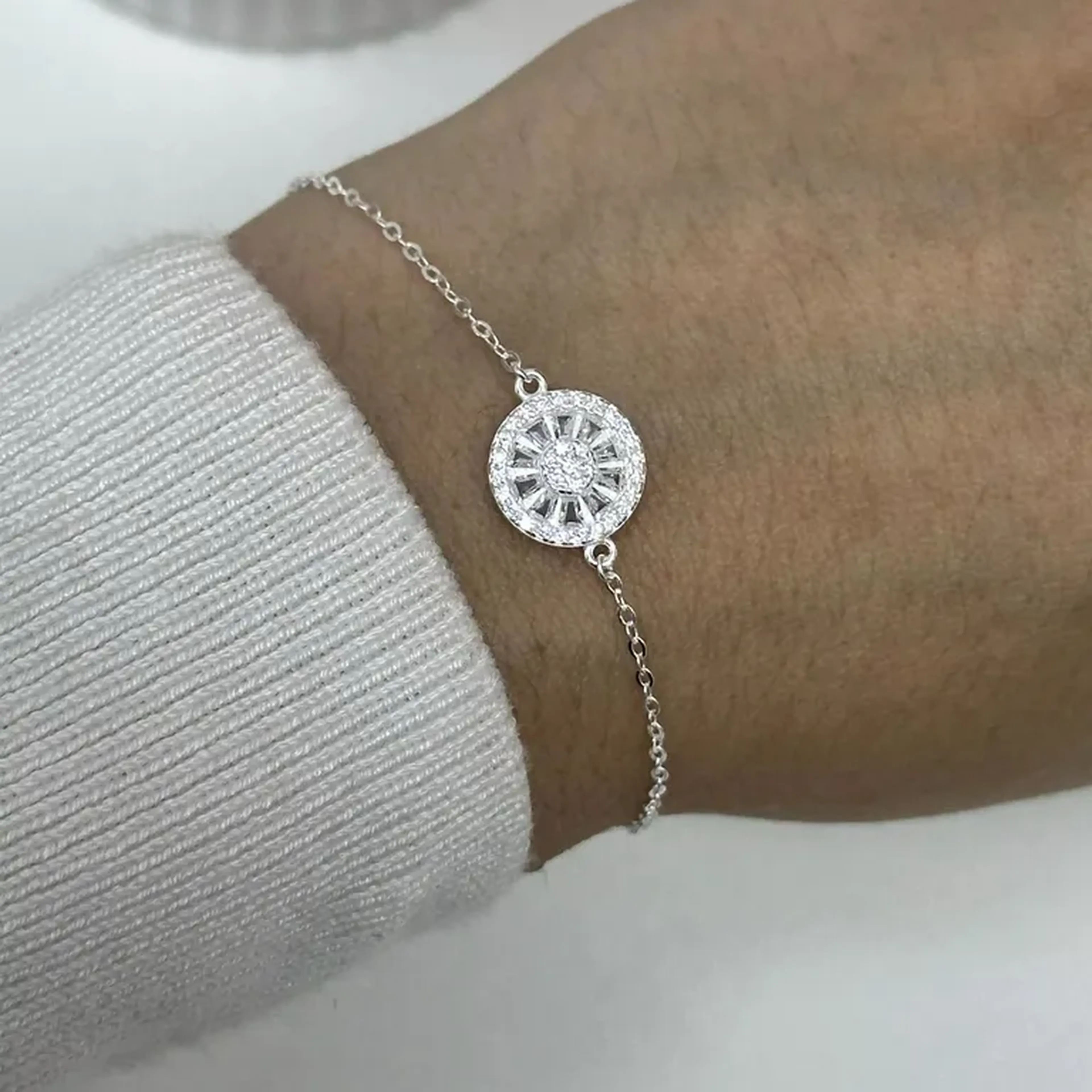 Pulseira Medalha Cravejada imagem