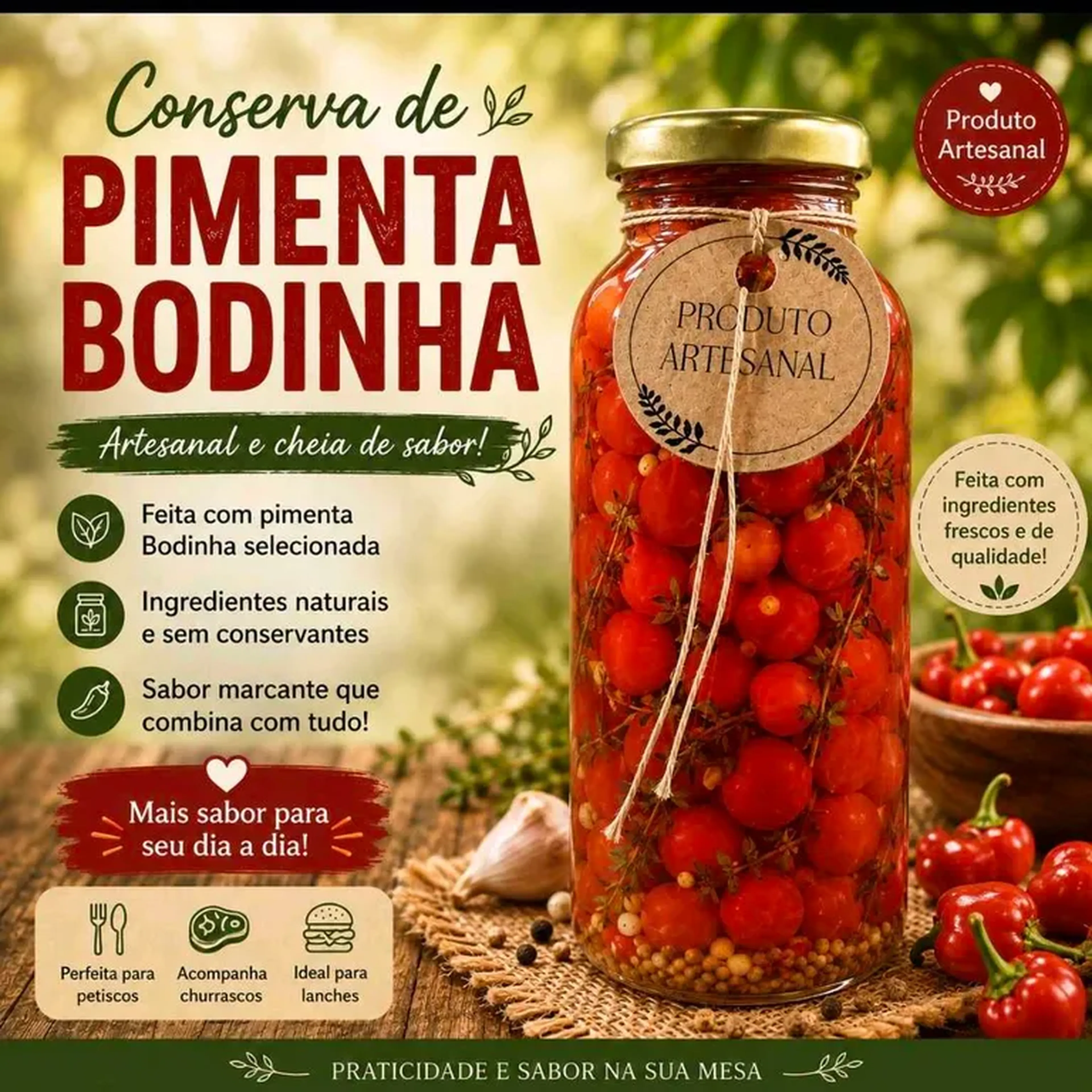 Conserva de Pimenta Bodinha imagem