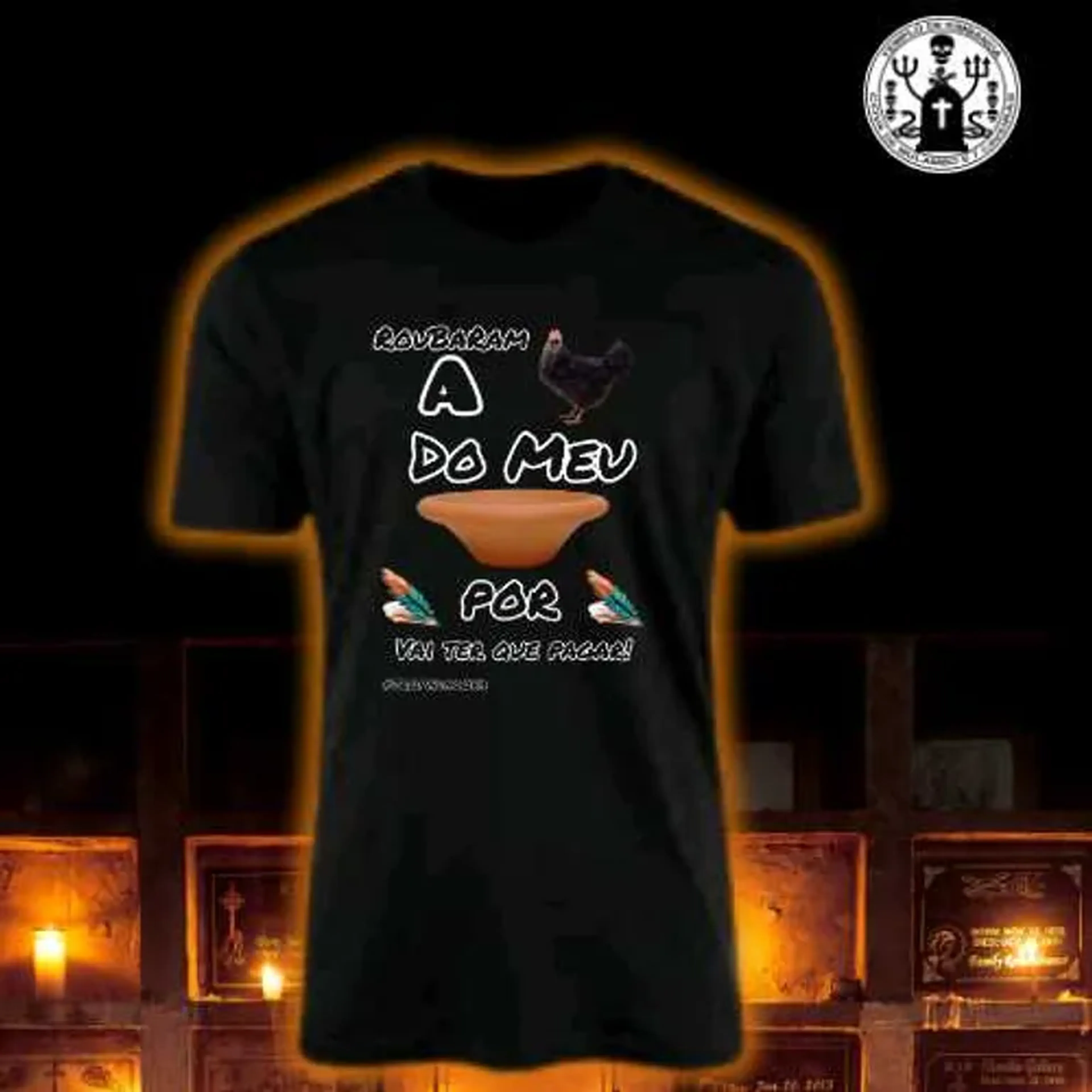 Camisa Masculina roubaram a galinha do meu alguidar imagem