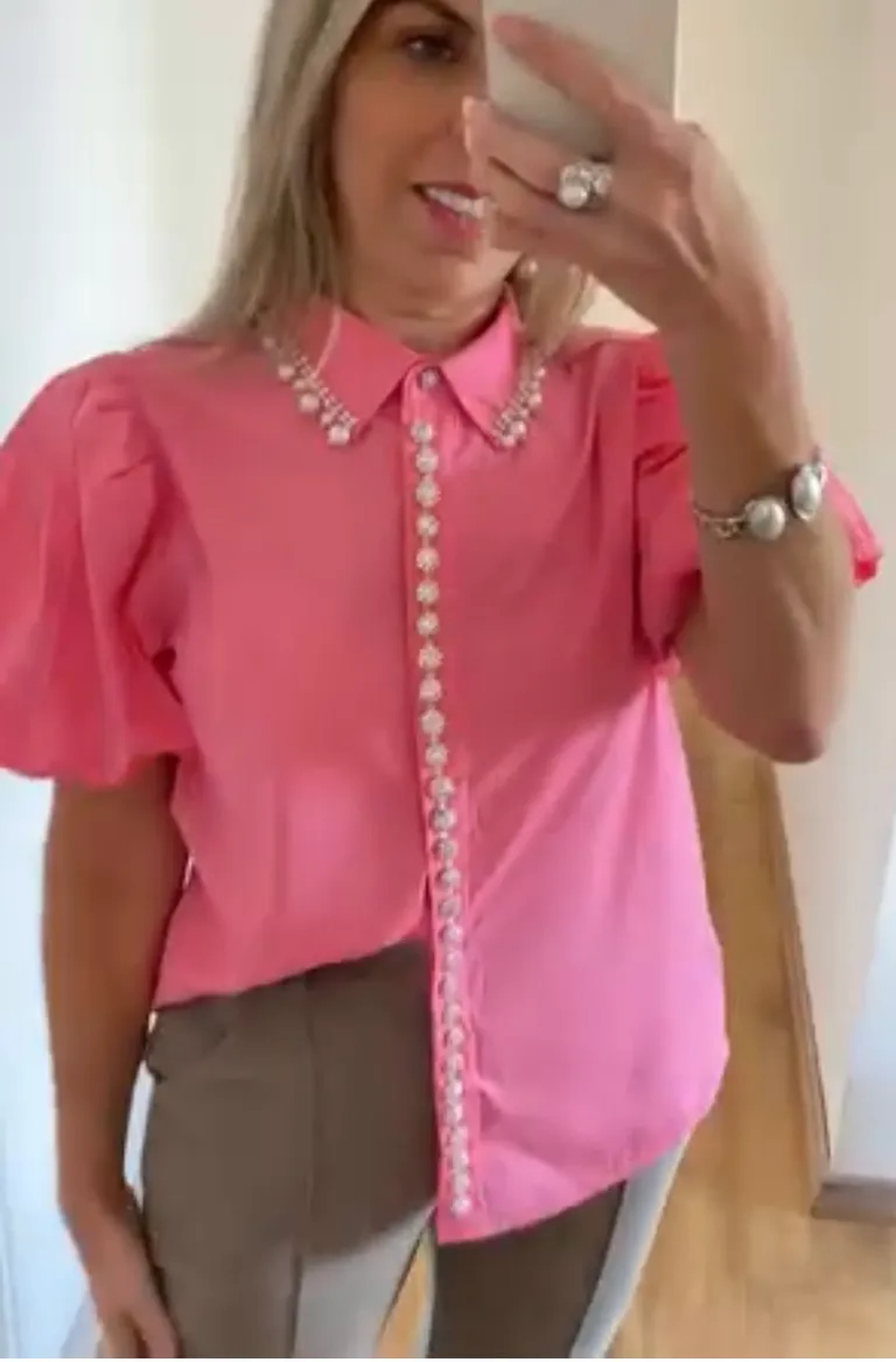 Camisa pérolas imagem
