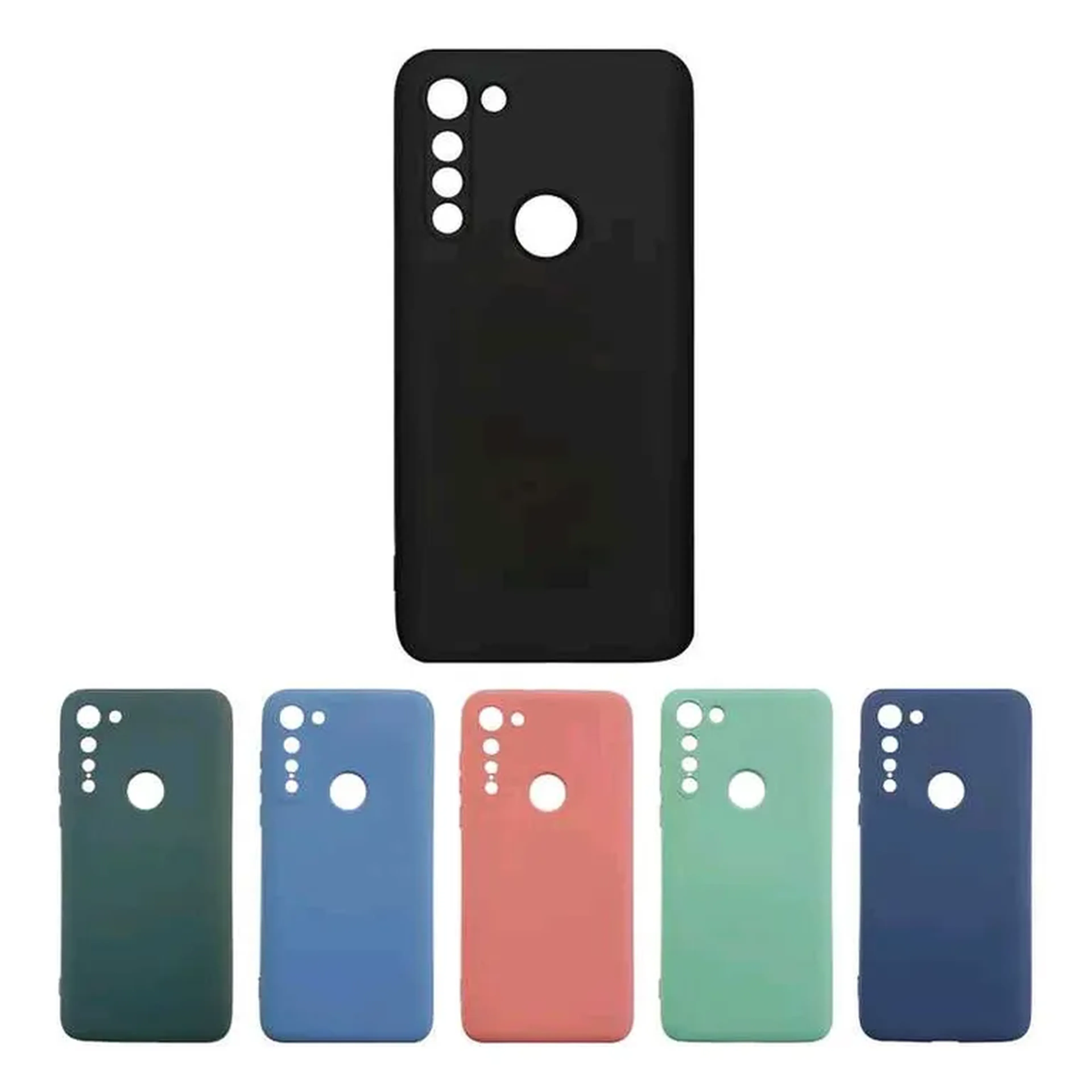 Capinha Moto G8 Power Lite, Silicone Aveludada preta imagem