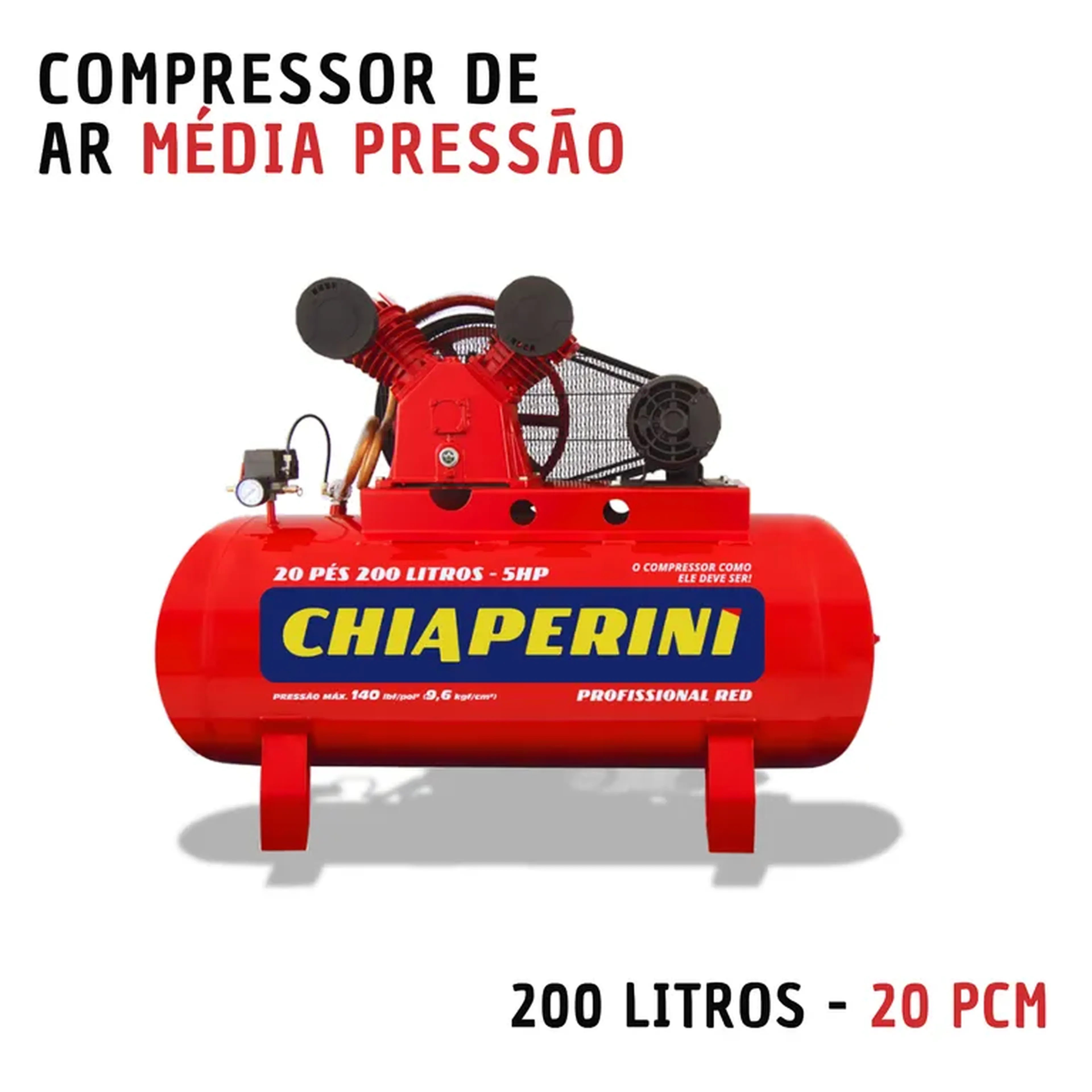 Compressor De Ar Média Pressão 200 Litros (20 Pcm) imagem