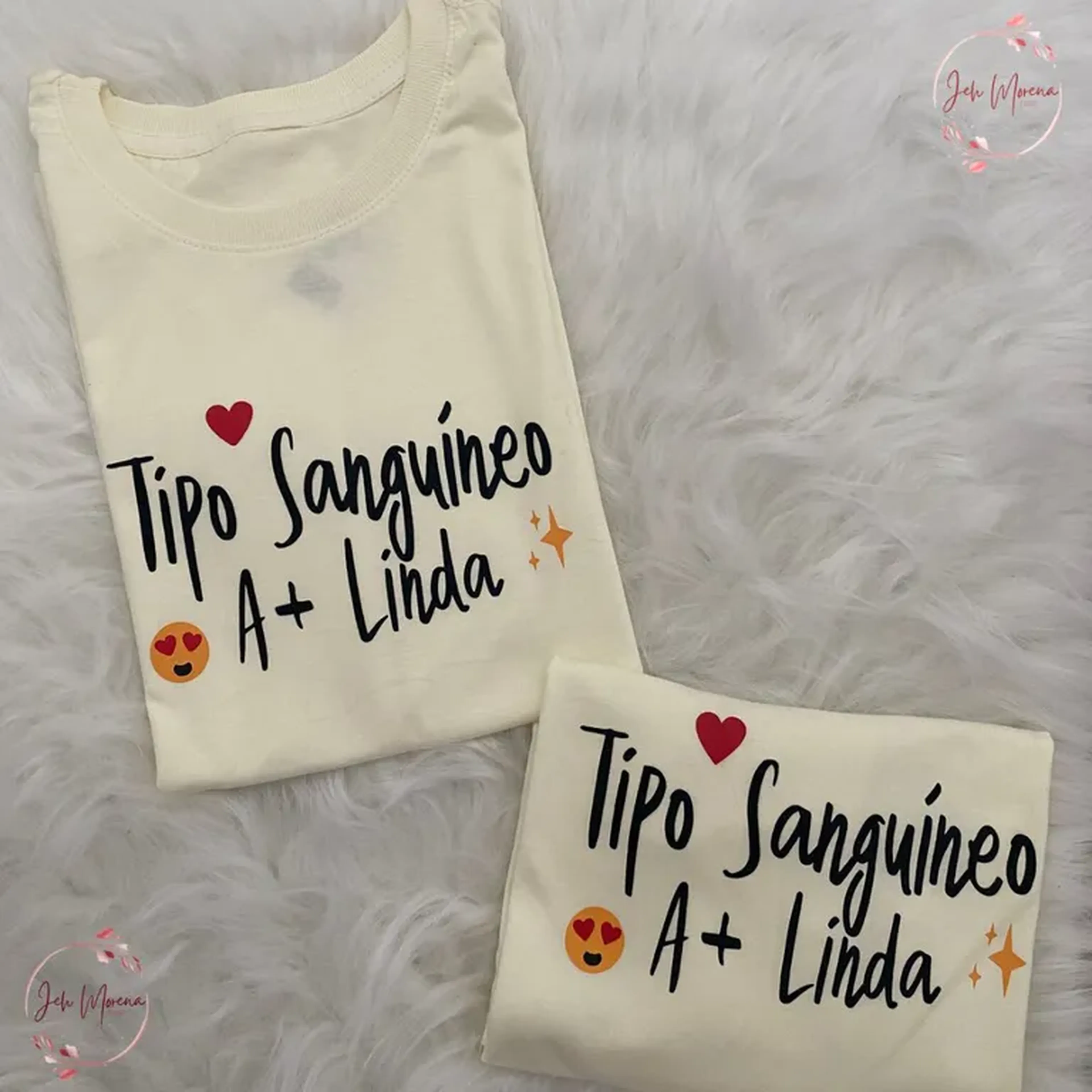 T-shirt Marfim Tipo sanguíneo a+ Linda imagem