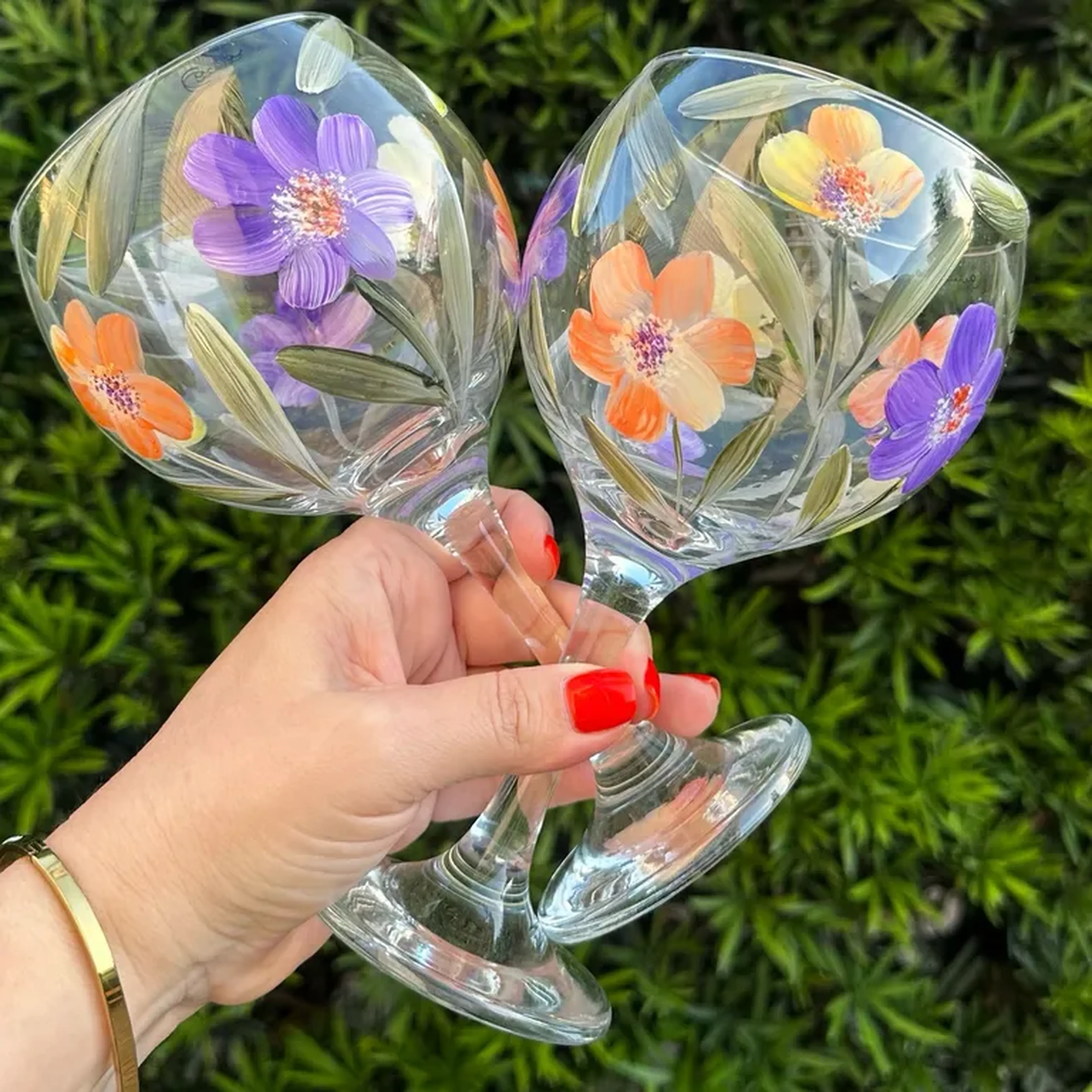 Dupla de Taças Flores em Gin imagem