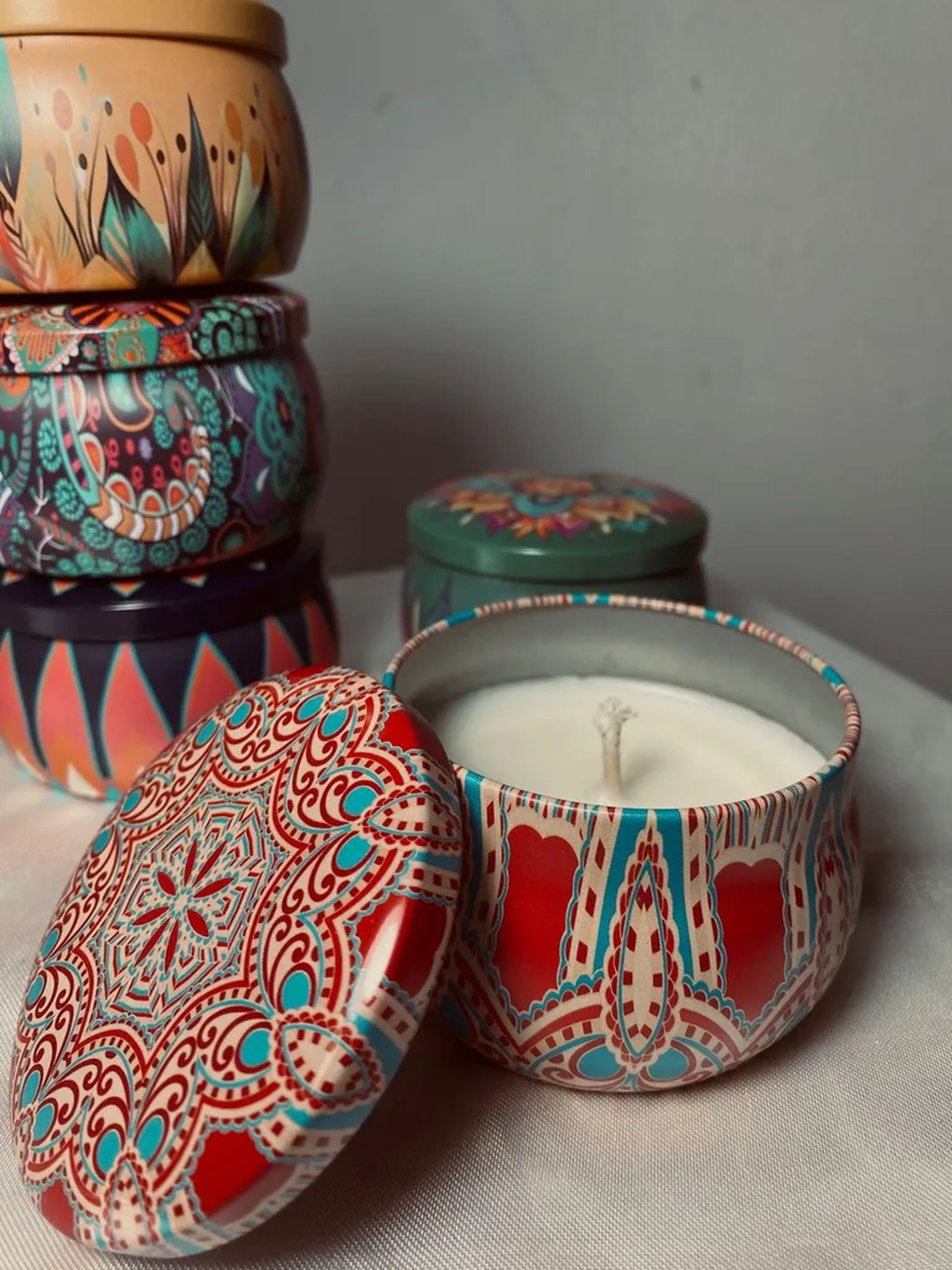 Velas aromática 100g lata mandala imagem