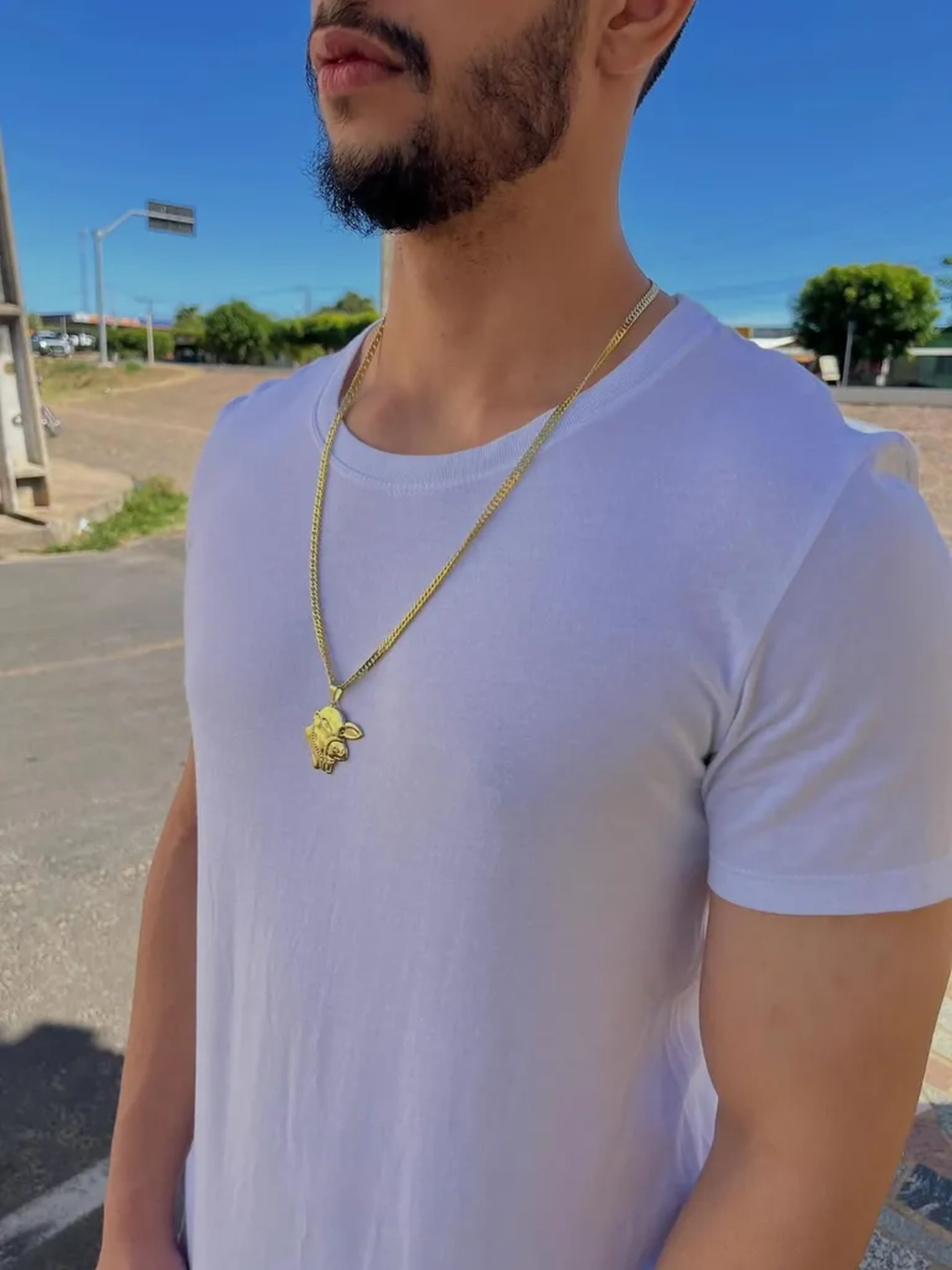 Cordão Masculino Moeda Antiga 🐂 imagem